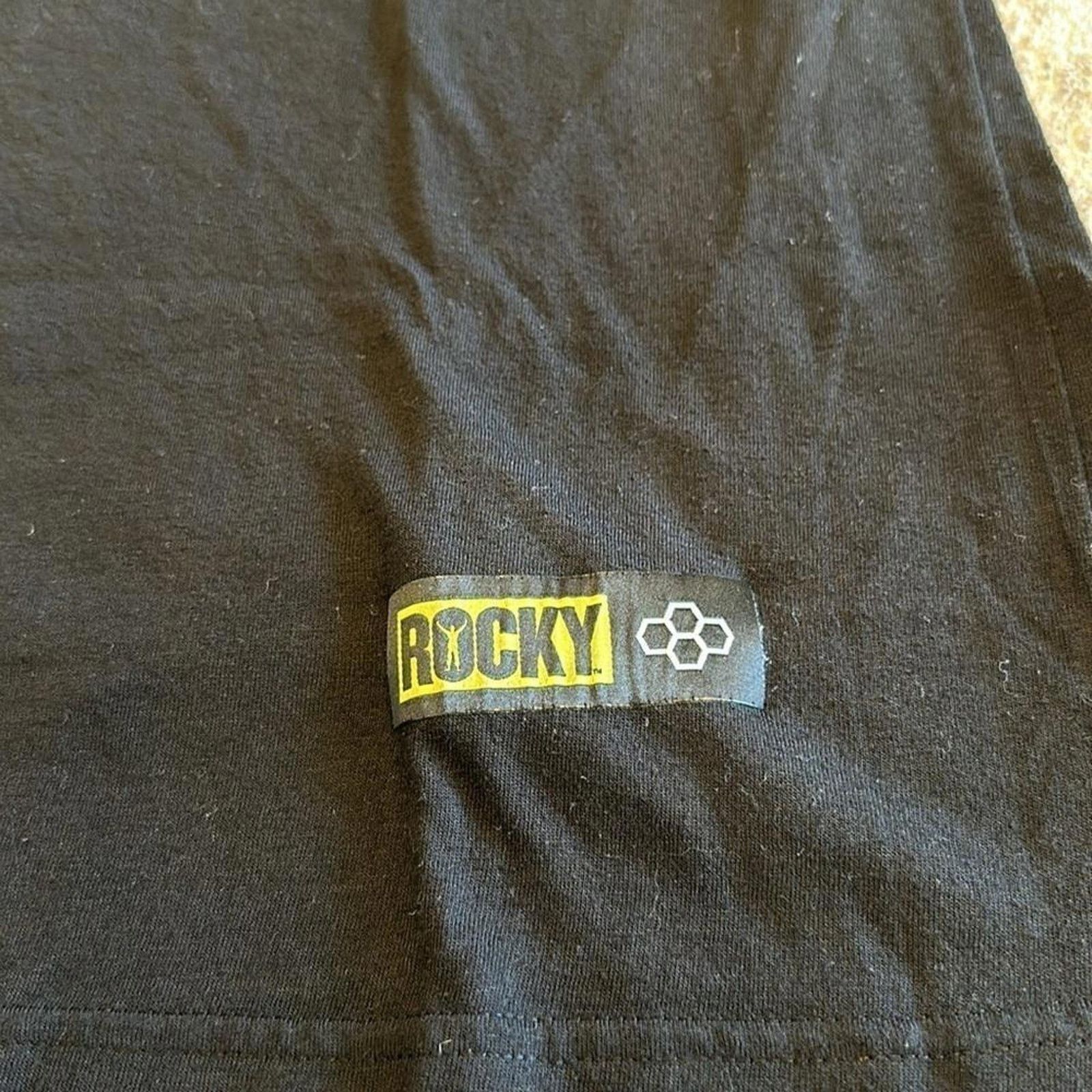 Designer ROCKY Graphic Black T-Shirt - Bold Yellow Print Size US XL / EU 56 / 4 - 2 Thumbnail