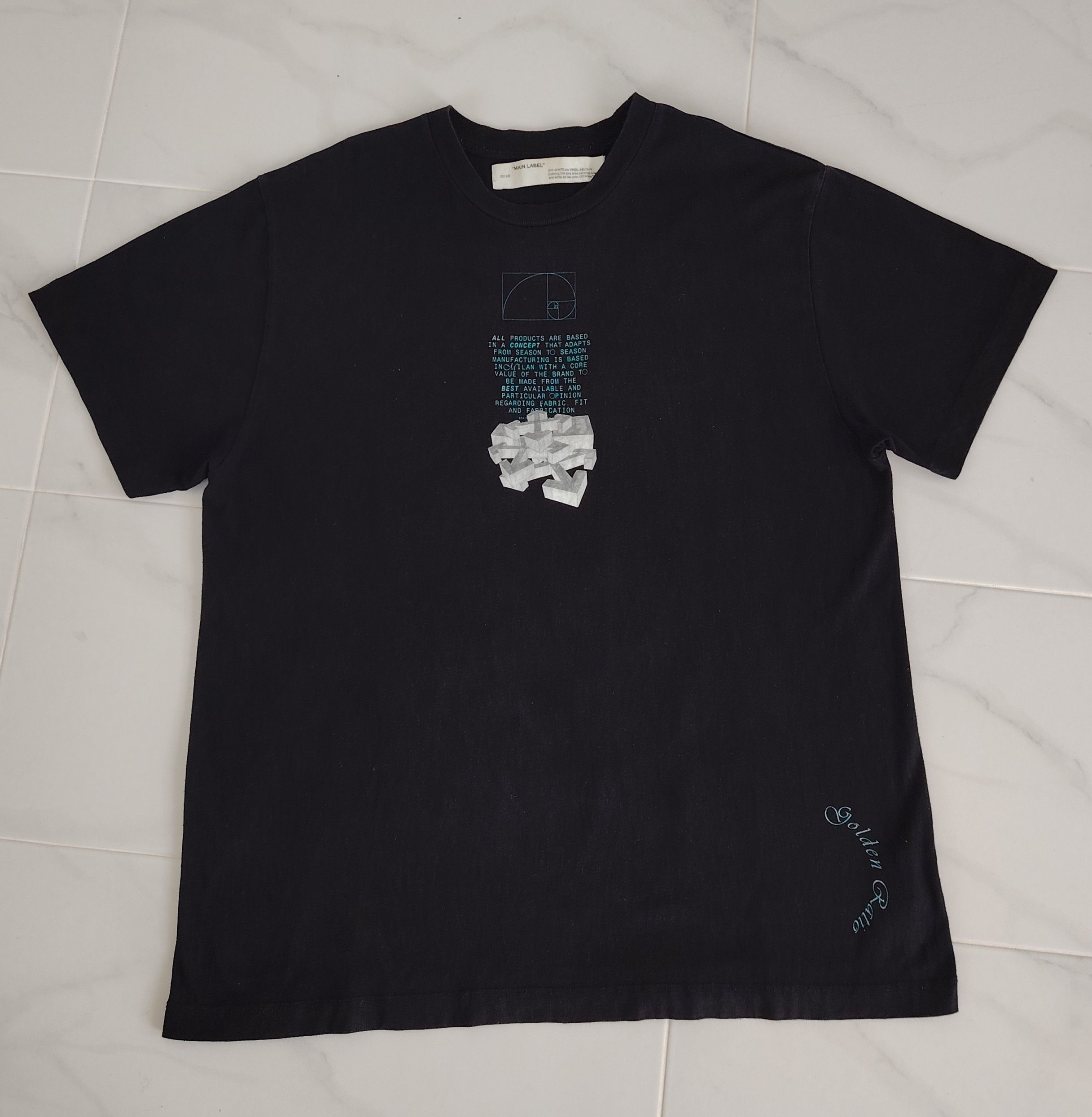 Off-White Off-White SS20 Golden Ratio Dripping Arrows Slim Tee Size US S / EU 44-46 / 1 - 2 Thumbnail