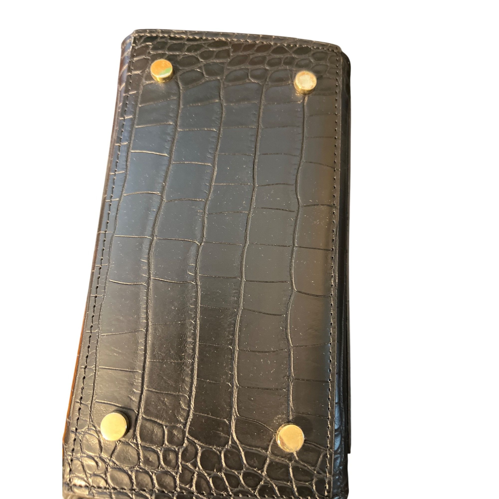 Other Modern Picnic Black Vegan Leather Lunch Bag Box Croc Embosse Size ONE SIZE - 4 Thumbnail