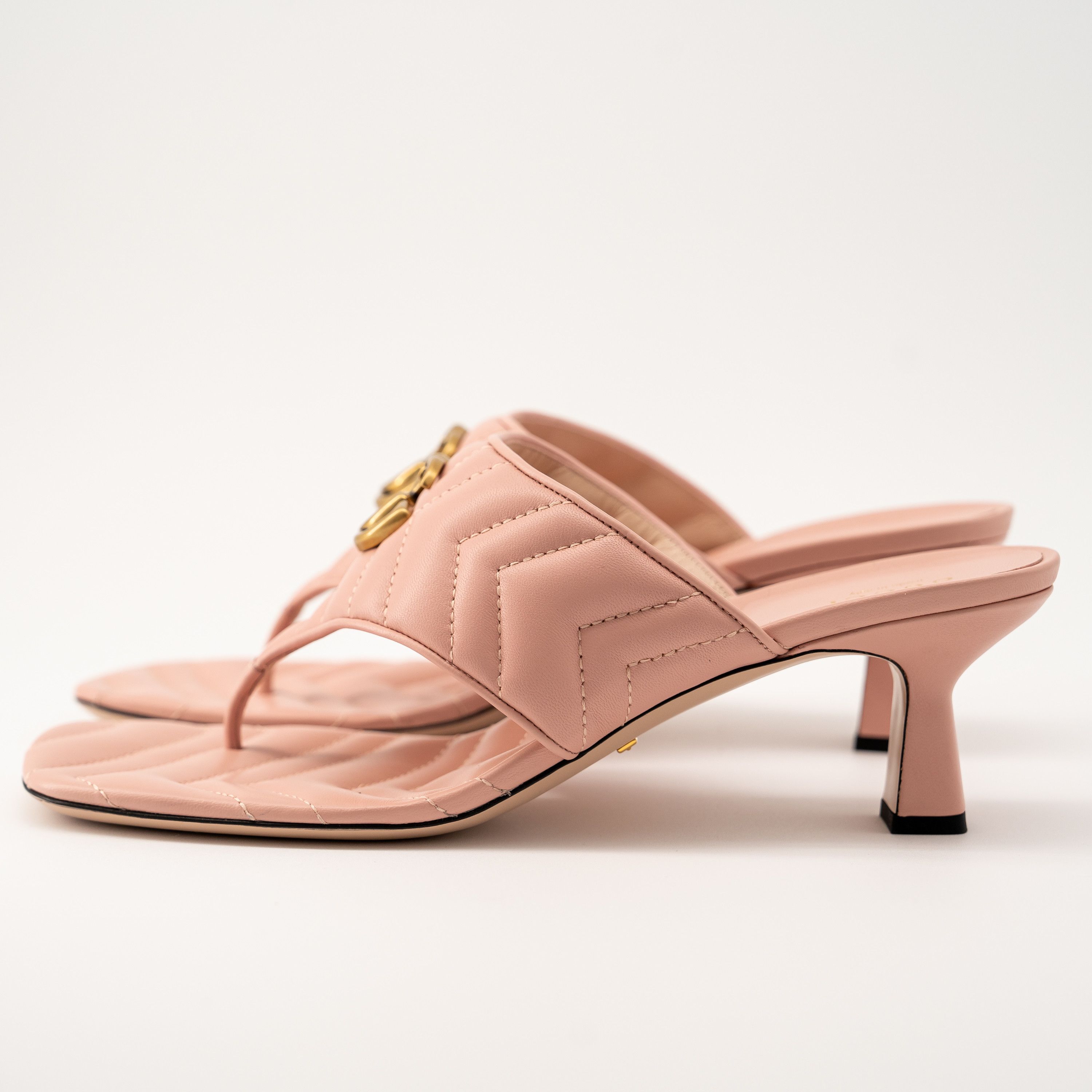 Gucci 40G 10 US Gucci Marmont GG Kitten Heel Sandals Quilted Pink Size US 10 / IT 40 - 2 Thumbnail