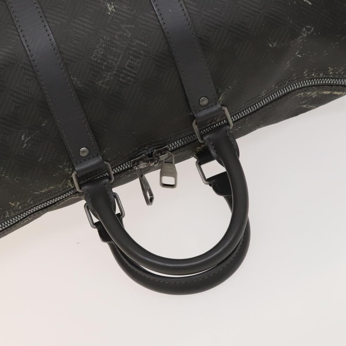 Louis Vuitton LOUIS VUITTON Damier Carbon Keepall 45 Boston Bag Black Size ONE SIZE - 7 Thumbnail