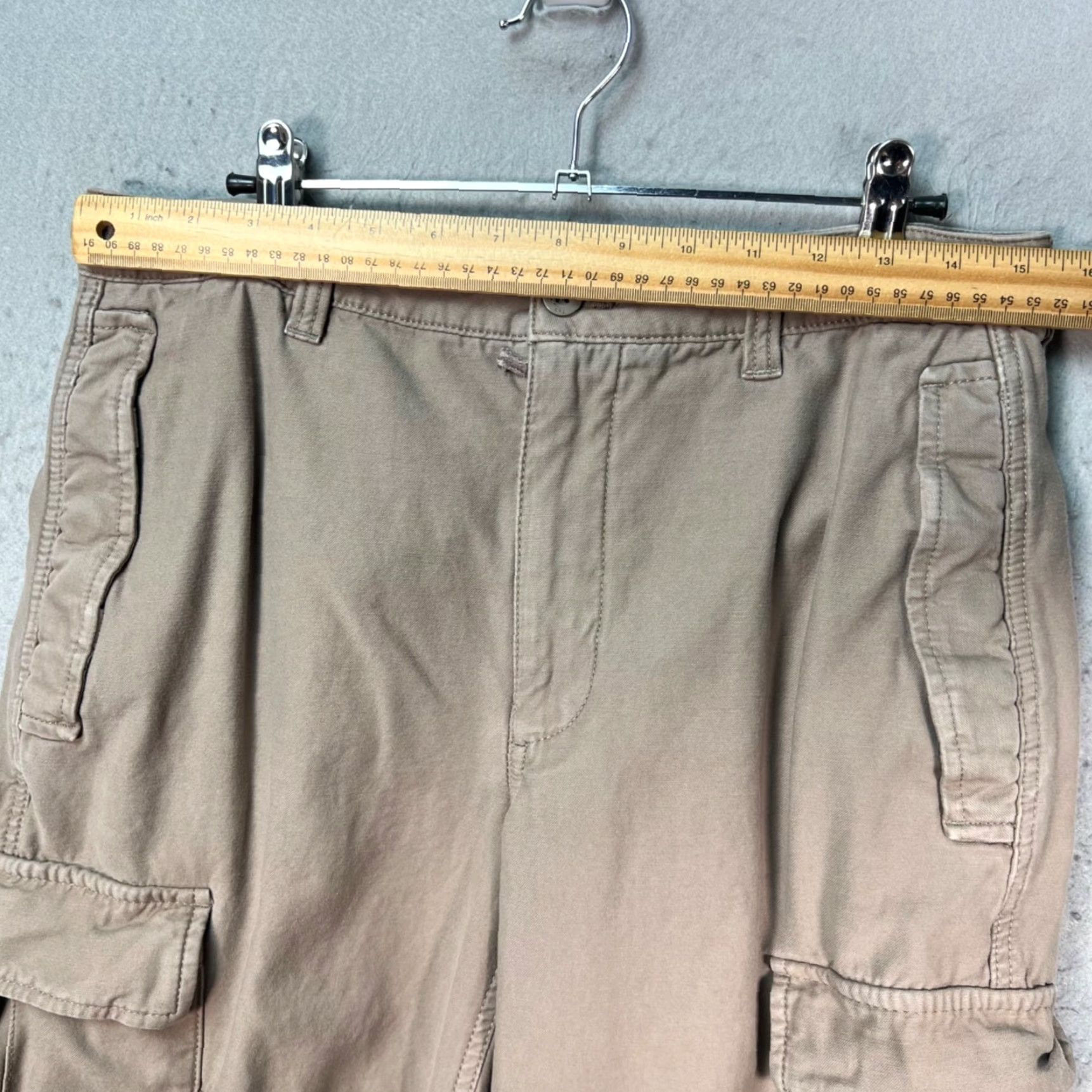 TNA TNA Womens Cargo Pants Khaki 100% Cotton Size 10 Relaxed Fit Elastic Hem Size 32" / US 10 / IT 46 - 5 Thumbnail