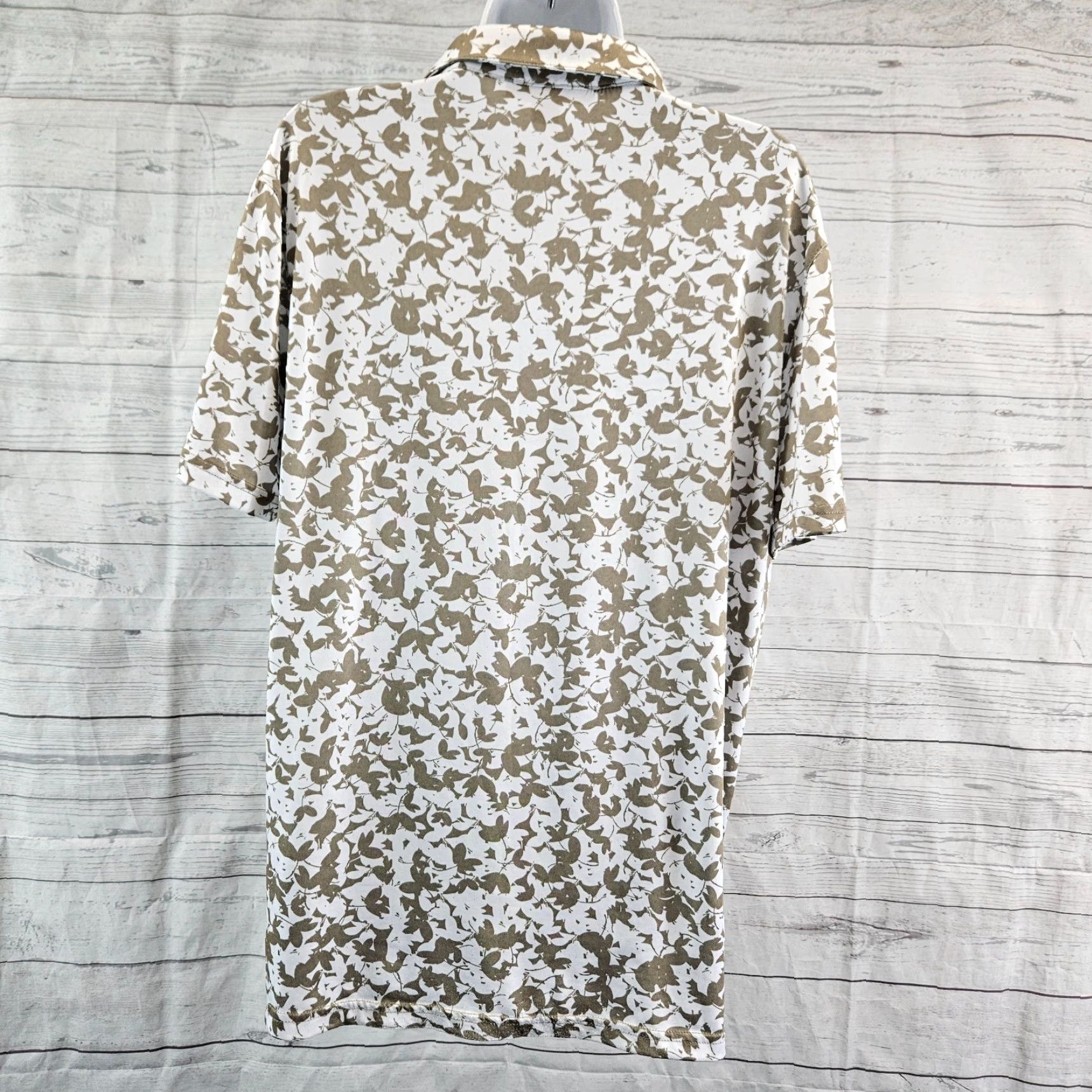 Michael Kors Michael Kors Polo Mens L Short Sleeve Taupe White Multicolor Polyester Shirt Size US L / EU 52-54 / 3 - 4 Thumbnail