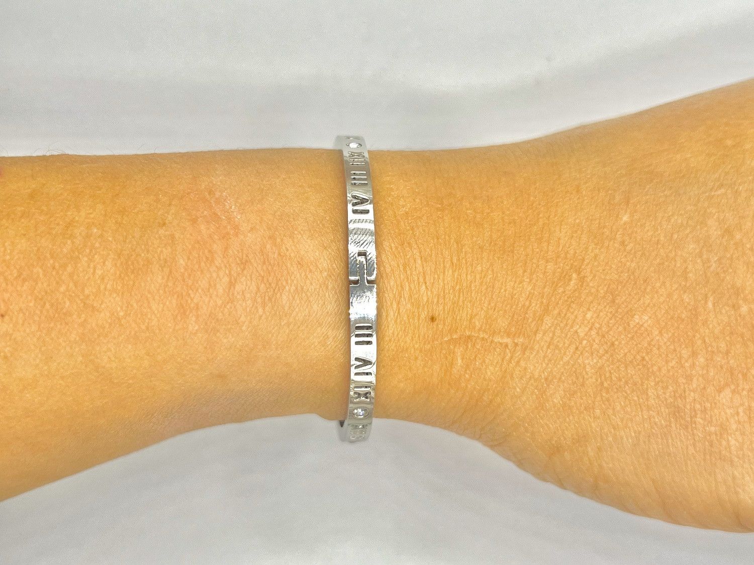 Jewelry Roma Numbers Silver Bangle with Czs Size ONE SIZE - 6 Thumbnail