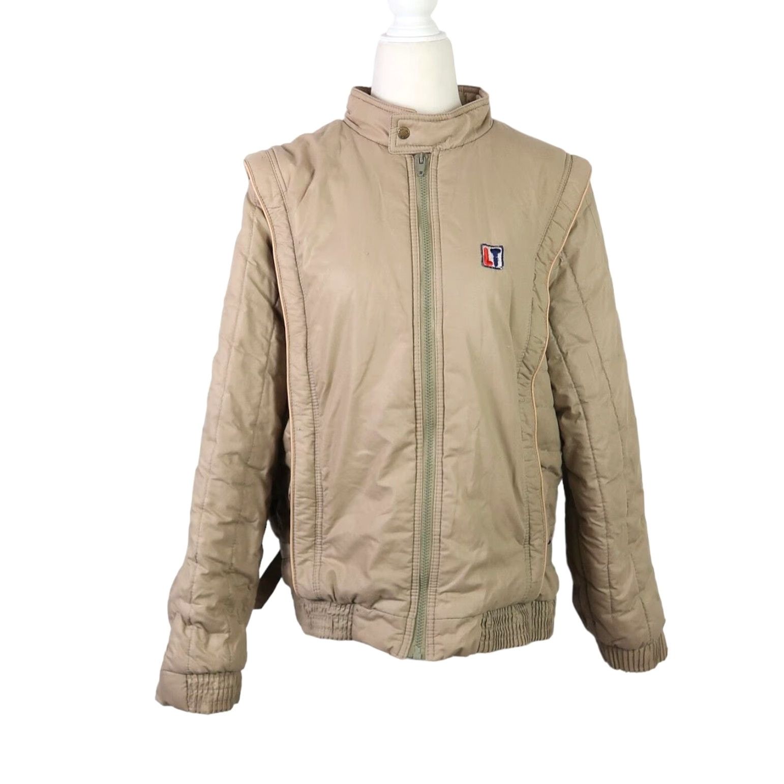 Vintage VINTAGE 80s Lemon Tree taupe tan convertible jacket XL Size XL / US 12-14 / IT 48-50 - 2 Thumbnail