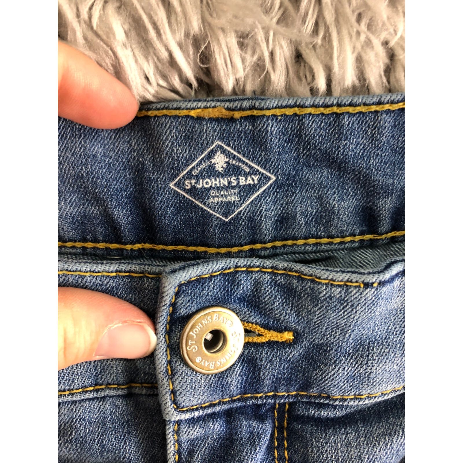 Vintage St. John's Bay Womens Size 16 Mid Rise Boyfriend Blue Denim Jean Shorts Size 38" / US 16 / IT 52 - 6 Thumbnail