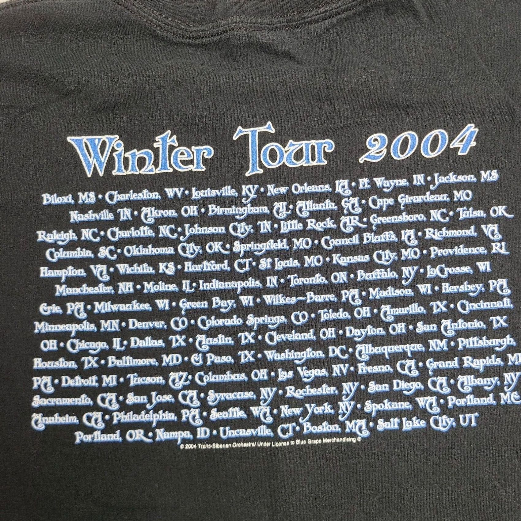 Vintage VINTAGE Trans-Siberian Orchestra Winter Tour T-Shirt Full Graphic XL Men Black Crew Neck Short Sleeve Vintage 2004 Concert Rock Christmas USA Size US XL / EU 56 / 4 - 7 Thumbnail
