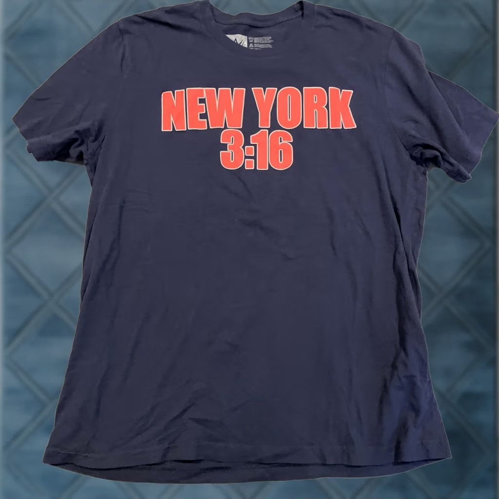 X-LARGE WWE Stone Cold Steve Austin New York 3:16 T Shirt Large Blue Crew Neck Short Sleeve Logo Graphic Print Size US L / EU 52-54 / 3 - 1 Thumbnail