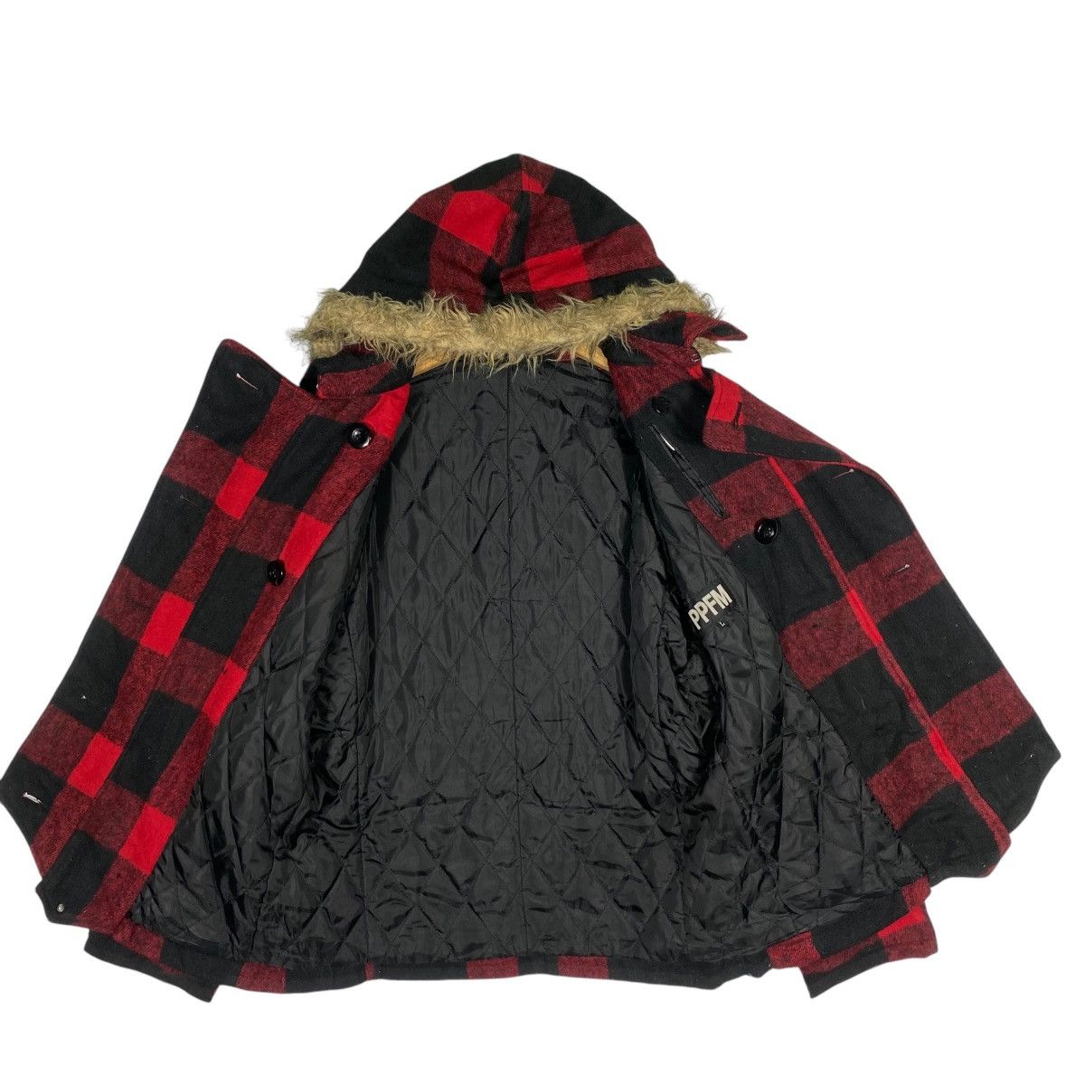 If Six Was Nine × Le Grande Bleu (L.G.B.) × PPFM Vintage Ppfm Plaid Checked Faux Fur Size US L / EU 52-54 / 3 - 5 Thumbnail