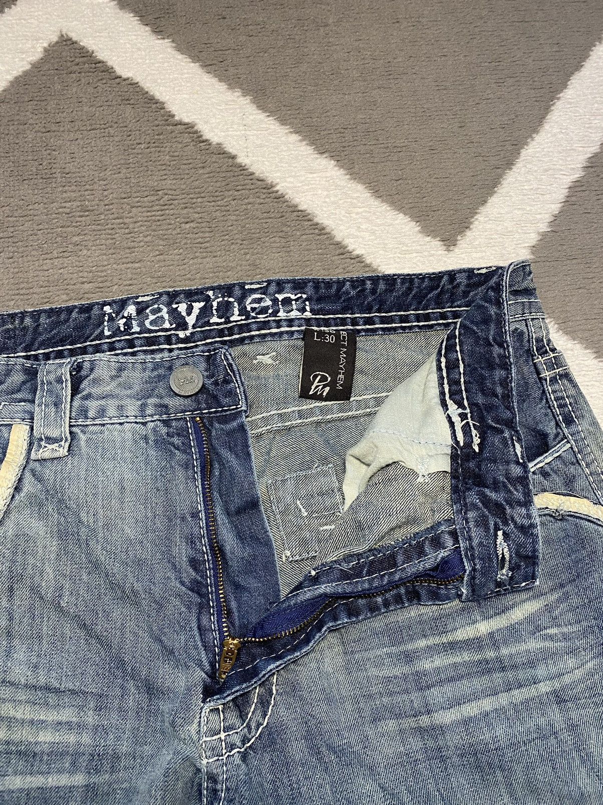 Affliction × True Religion × Vintage Project Mayhem vintage look washed denim straight pants Size US 36 / EU 52 - 15 Thumbnail