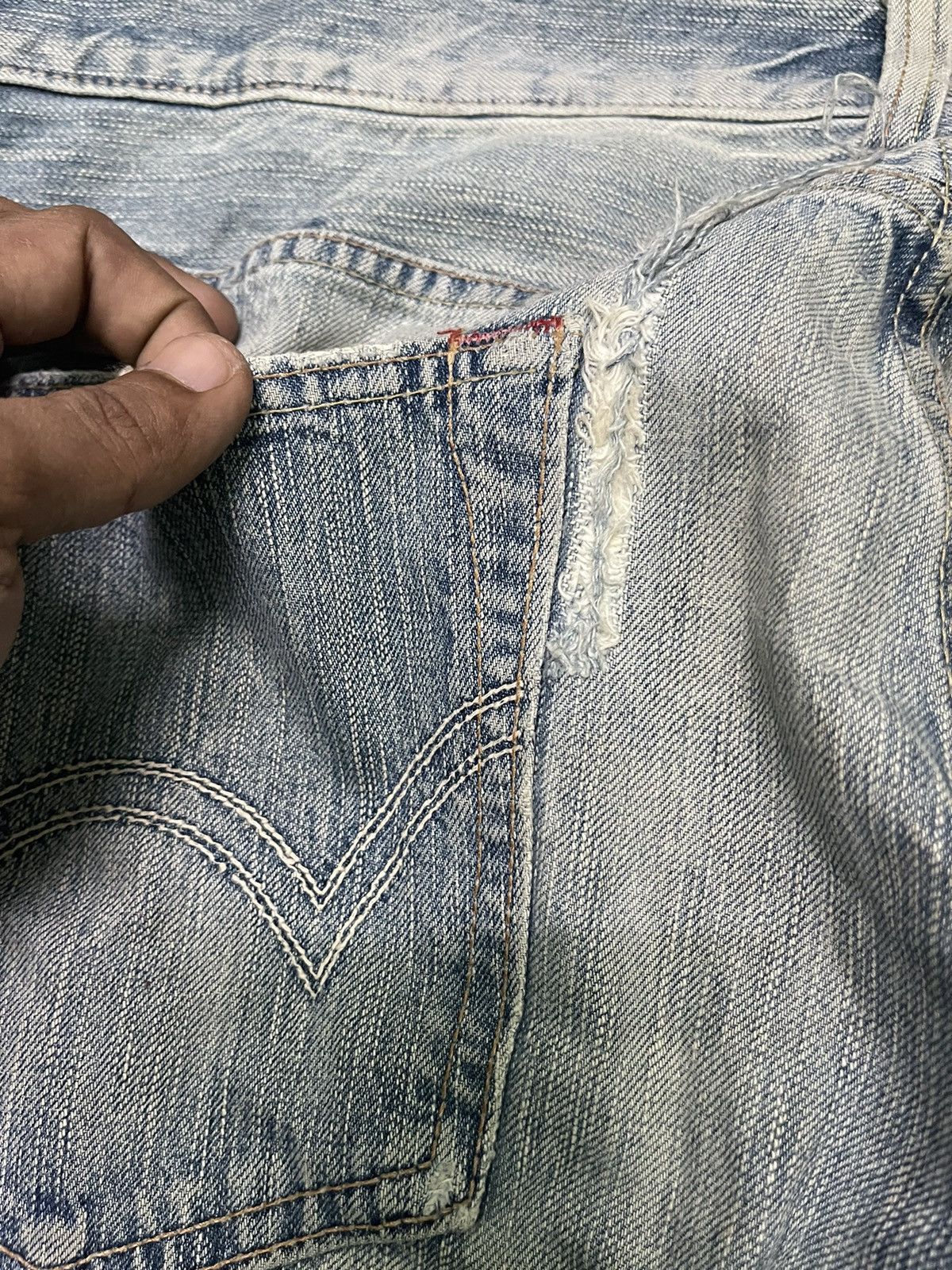 Edwin 2000s EDWIN 503 JEANS RARE DESIGN DISTRESSED Size US 36 / EU 52 - 17 Thumbnail