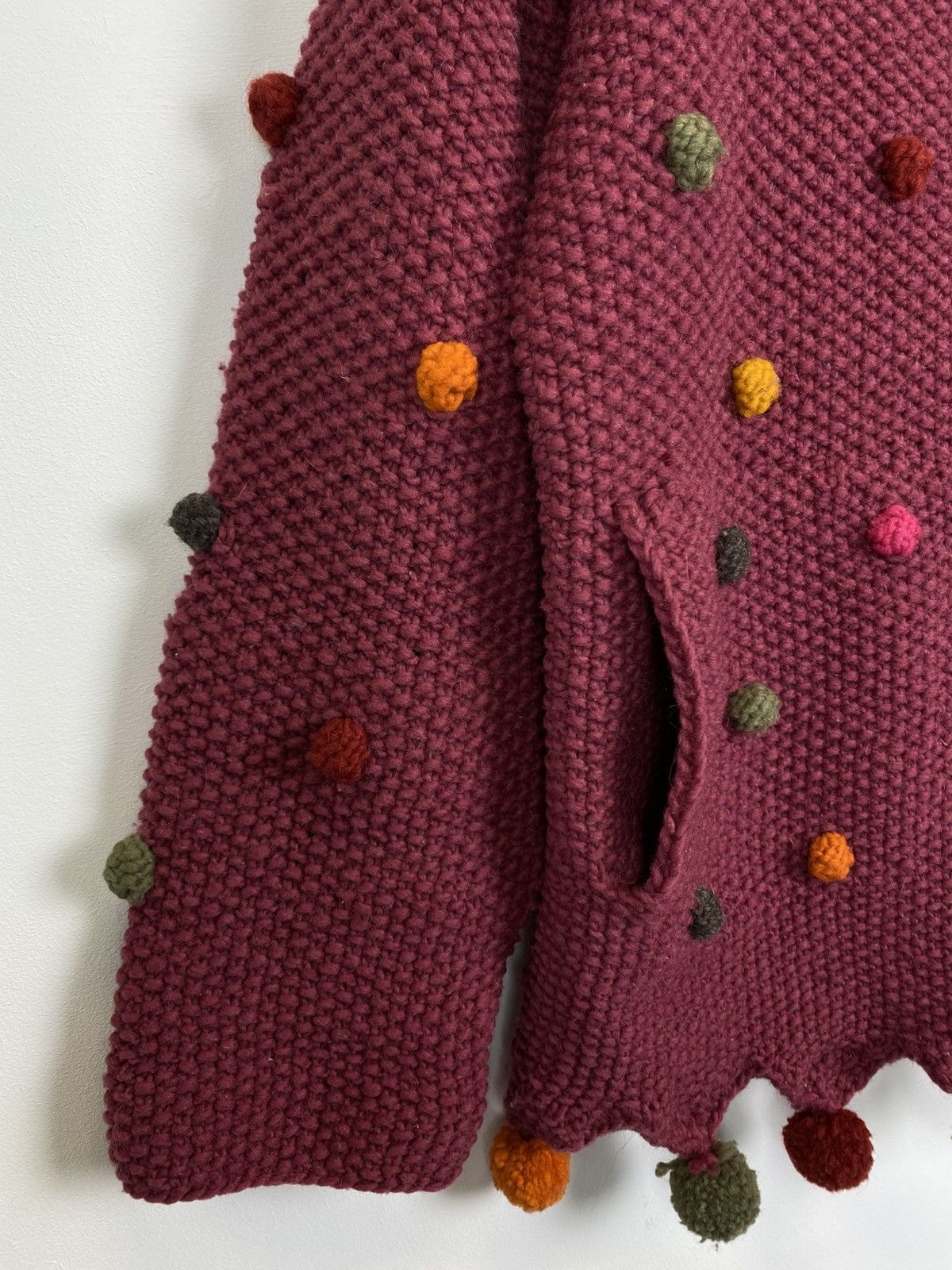 Handmade Vintage Pachamama Hand Knit Buttons Cardigan 90’s With Bubo Size US L / EU 52-54 / 3 - 3 Thumbnail