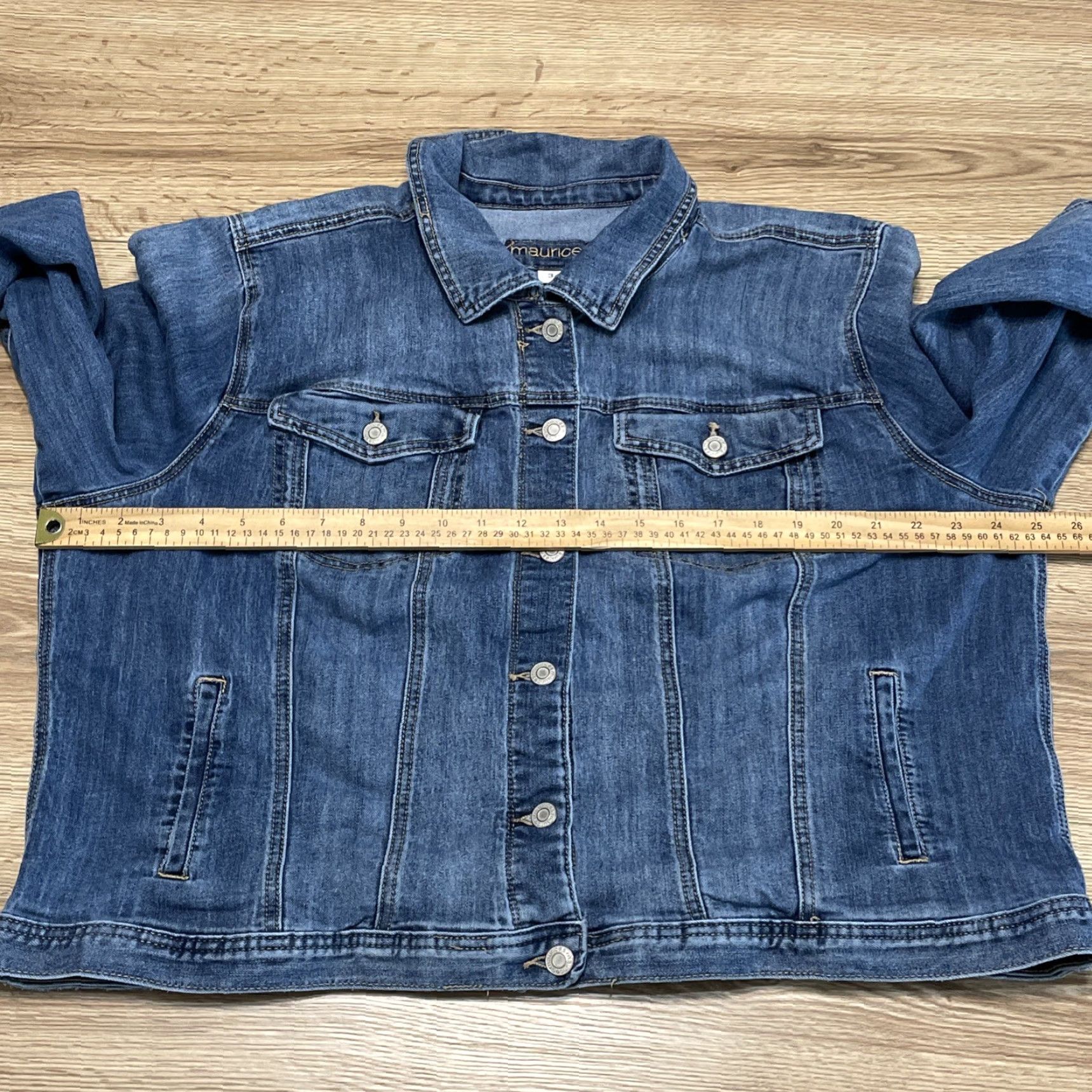 Vintage MAURICES Women's Denim Jacket Size 3 Blue Cotton Blend Regular Size XS / US 0-2 / IT 36-38 - 6 Thumbnail