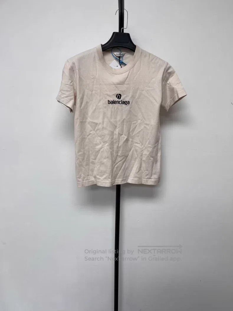 Balenciaga Balenciaga Logo Embroidered Short Sleeve T-Shirt Size L / US 10 / IT 46 - 1 Thumbnail