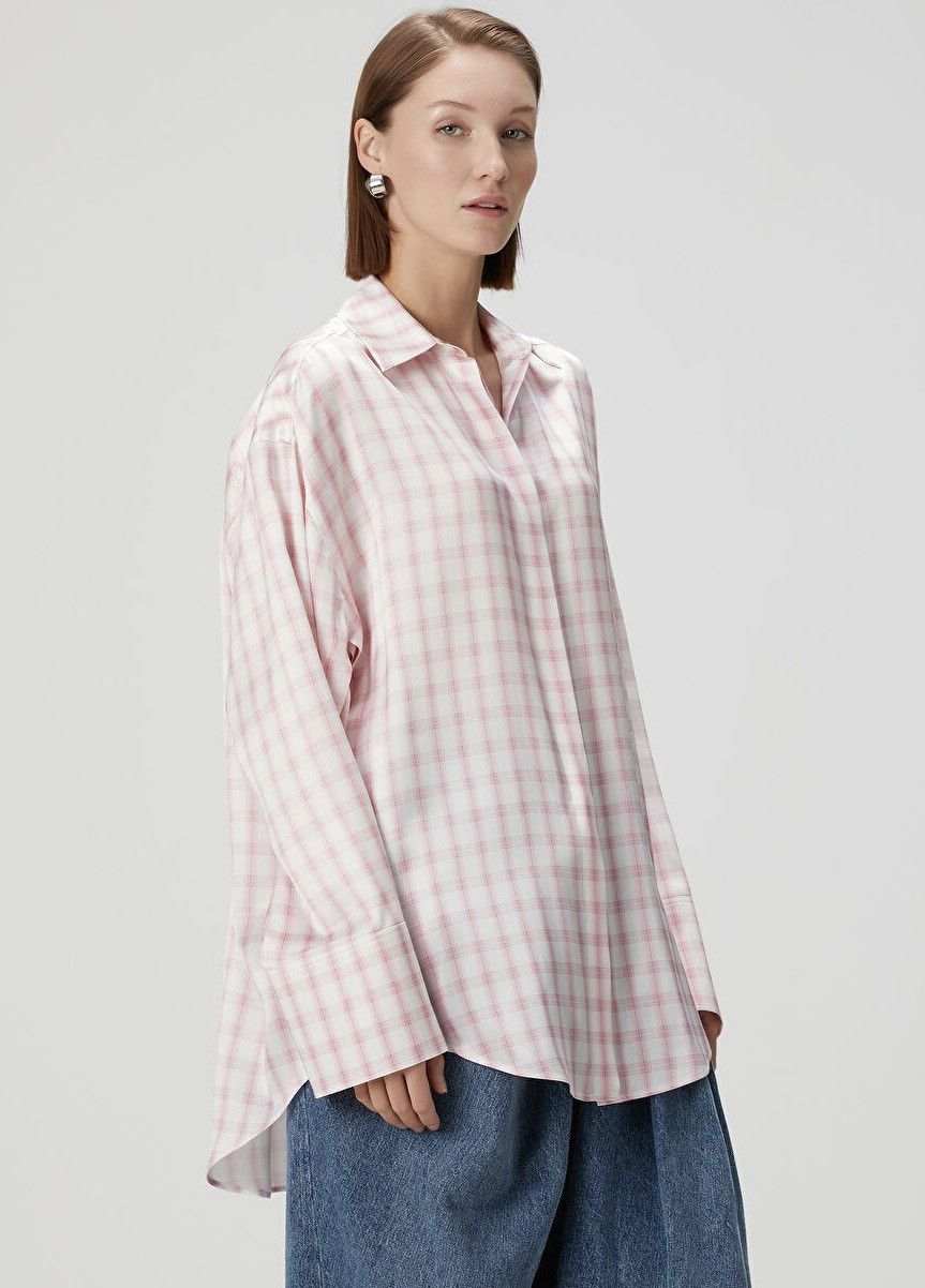 Loewe Loewe oversized embroidered checked silk shirt Size M / US 6-8 / IT 42-44 - 1 Thumbnail