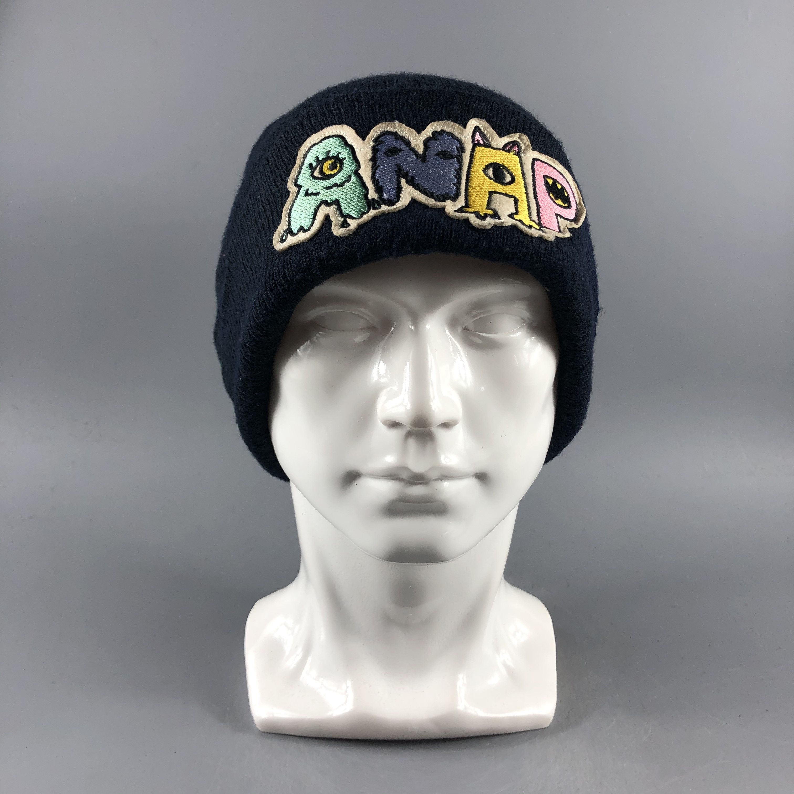 image of Vintage Anap Spellout Beanie Snow Hat Snow Cap -D120 in Dark Blue, Men's