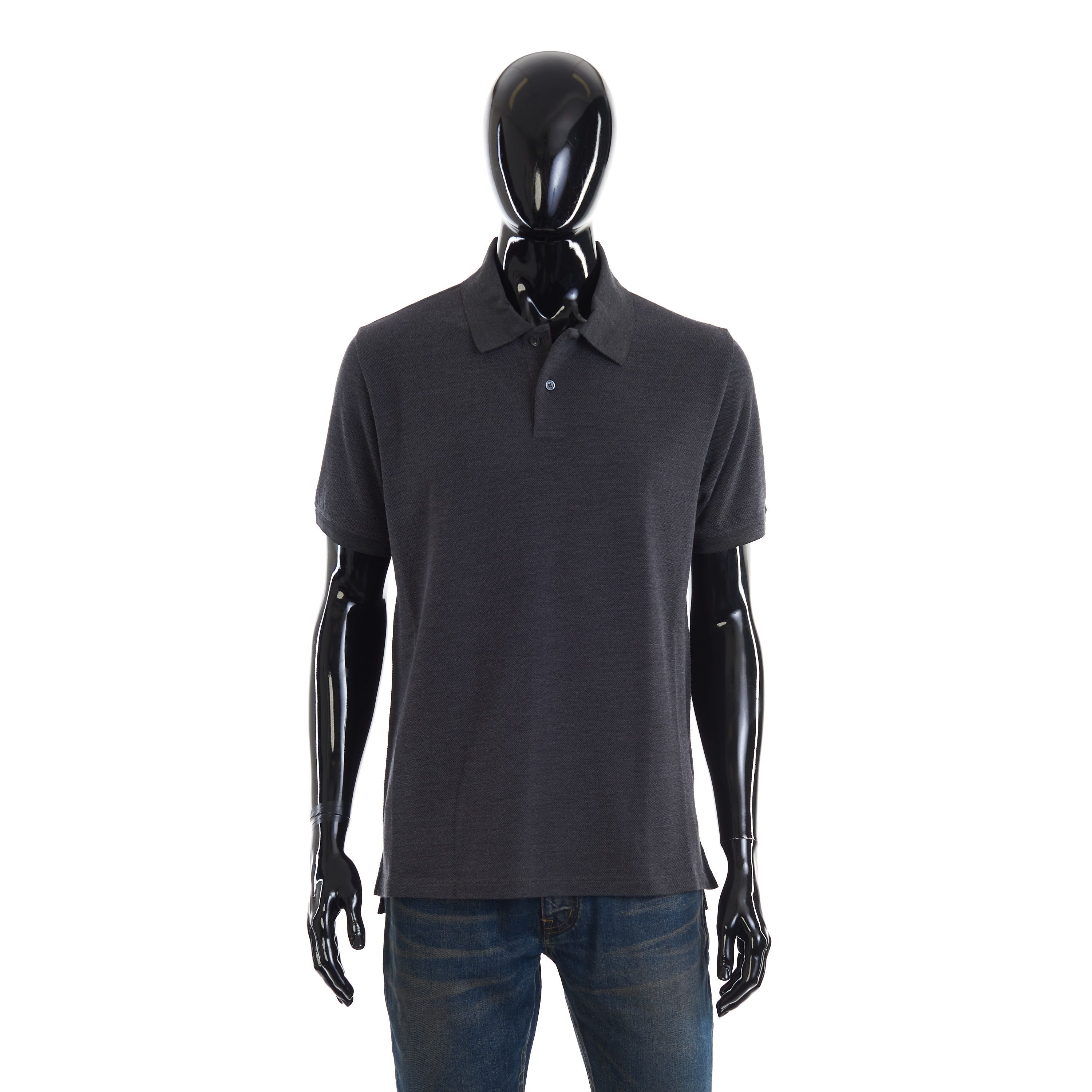 image of Berluti Grey Andy Bar Polo in Mysterious Grey, Men's (Size Large)