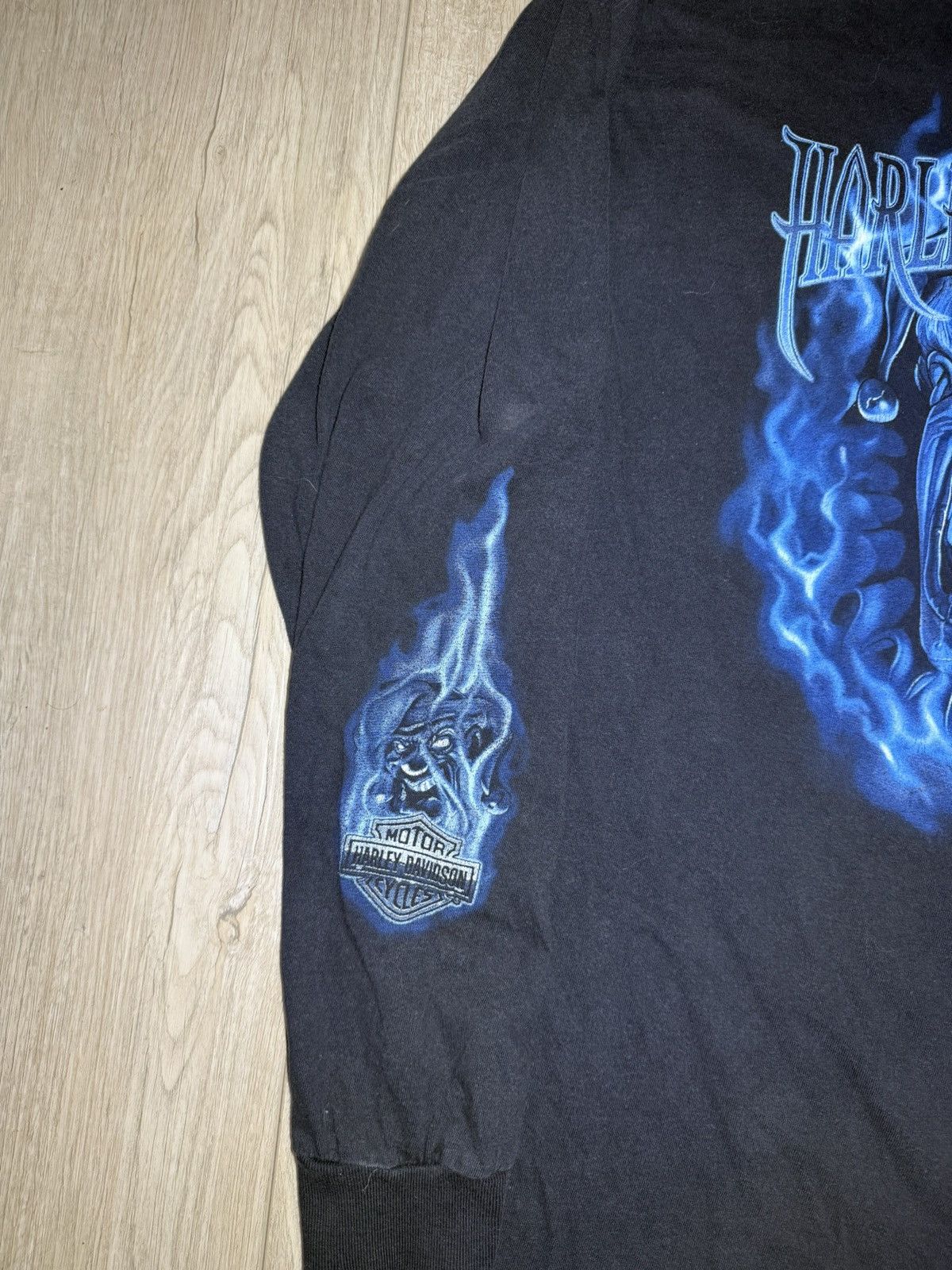 Harley Davidson × Vintage Vintage / Y2K Rare Harley Davidson Clown With Flames Long Size US XXL / EU 58 / 5 - 2 Thumbnail