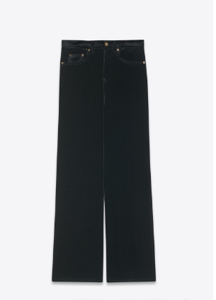 Saint Laurent Paris o1bcso1str1024 Wide Leg Pants in Black Size US 33 - 1 Thumbnail