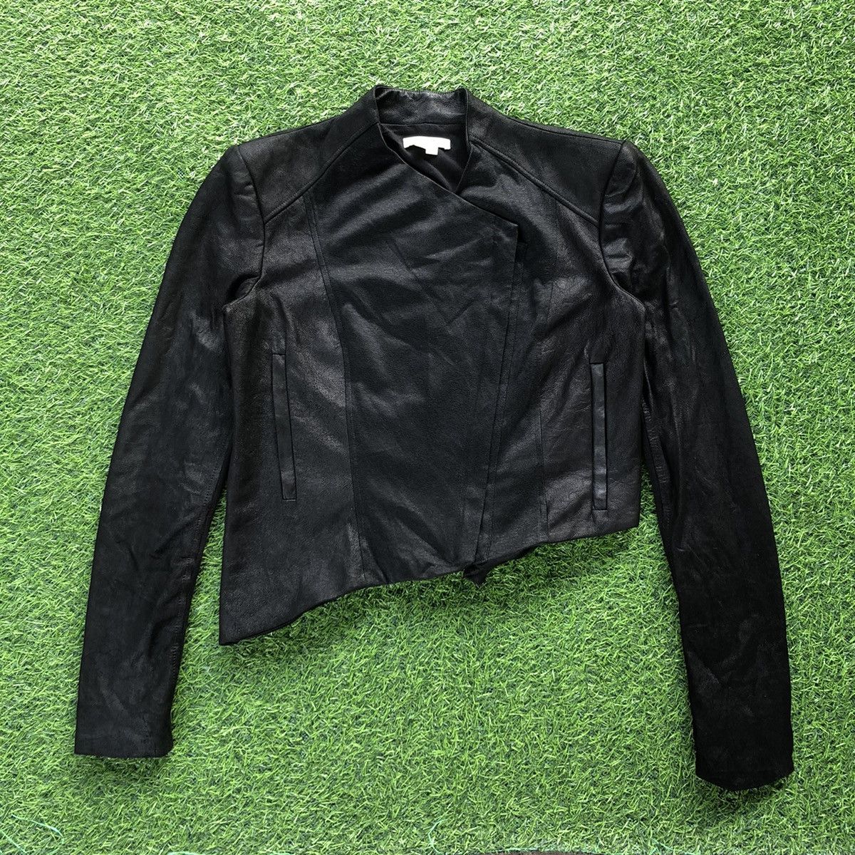 Helmut Lang Helmut Lang Asymmetrical Soft Leather Jacket Size L / US 10 / IT 46 - 1 Thumbnail