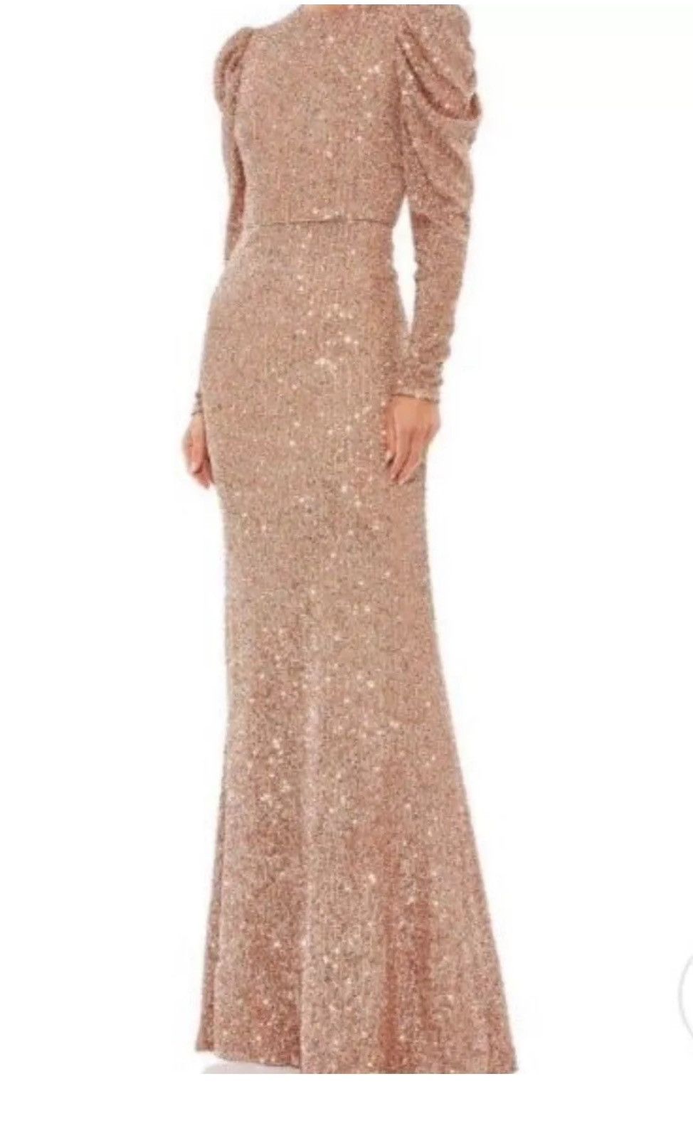 Mac Duggal MAC DUGGAL IEENA SEQUINED HIGH NECK PUFF LONG SLEEVE GOWN Size L / US 10 / IT 46 - 2 Thumbnail