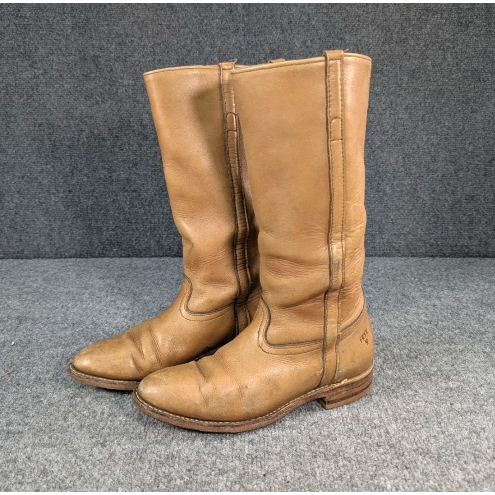 Frye VINTAGE Frye Campus Boots Brown Tan 6B Womens 70s Leather Western USA MADE Campus 601070-700 Size US 6 / IT 36 - 2 Thumbnail