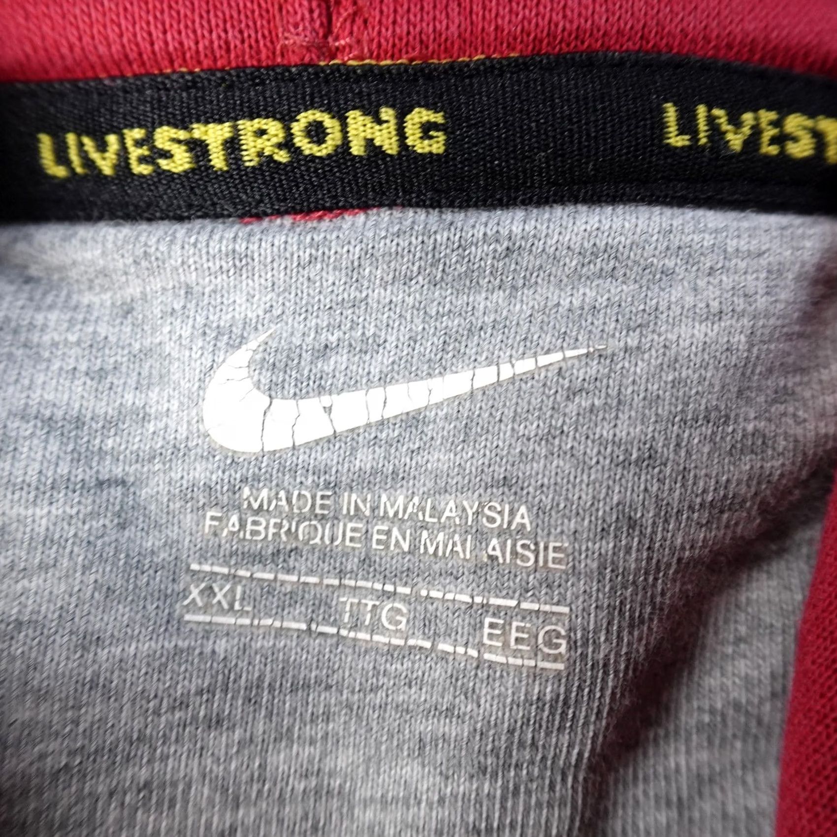 Nike Nike Hoodie Mens 2XL Red Livestrong Pullover Fleece Sweatshirt Swoosh Shirt Sweatshirt Mens Red Nike Hoodie 2XL Pullover Graphic Print Logo Size US XXL / EU 58 / 5 - 6 Thumbnail
