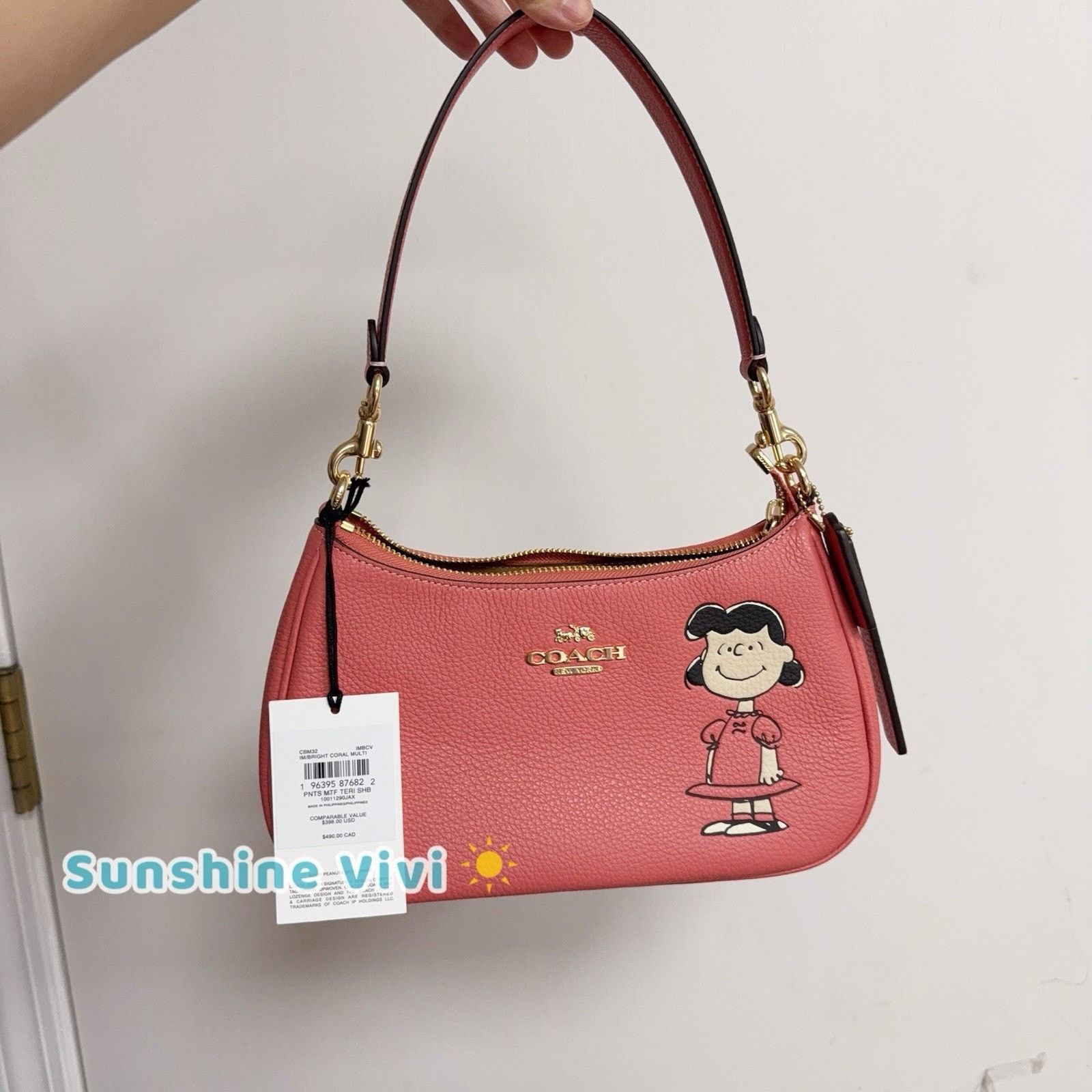 Coach NWT Coach X Peanuts Teri Shoulder Bag Lucy CBM32 Leather Size ONE SIZE - 9 Thumbnail