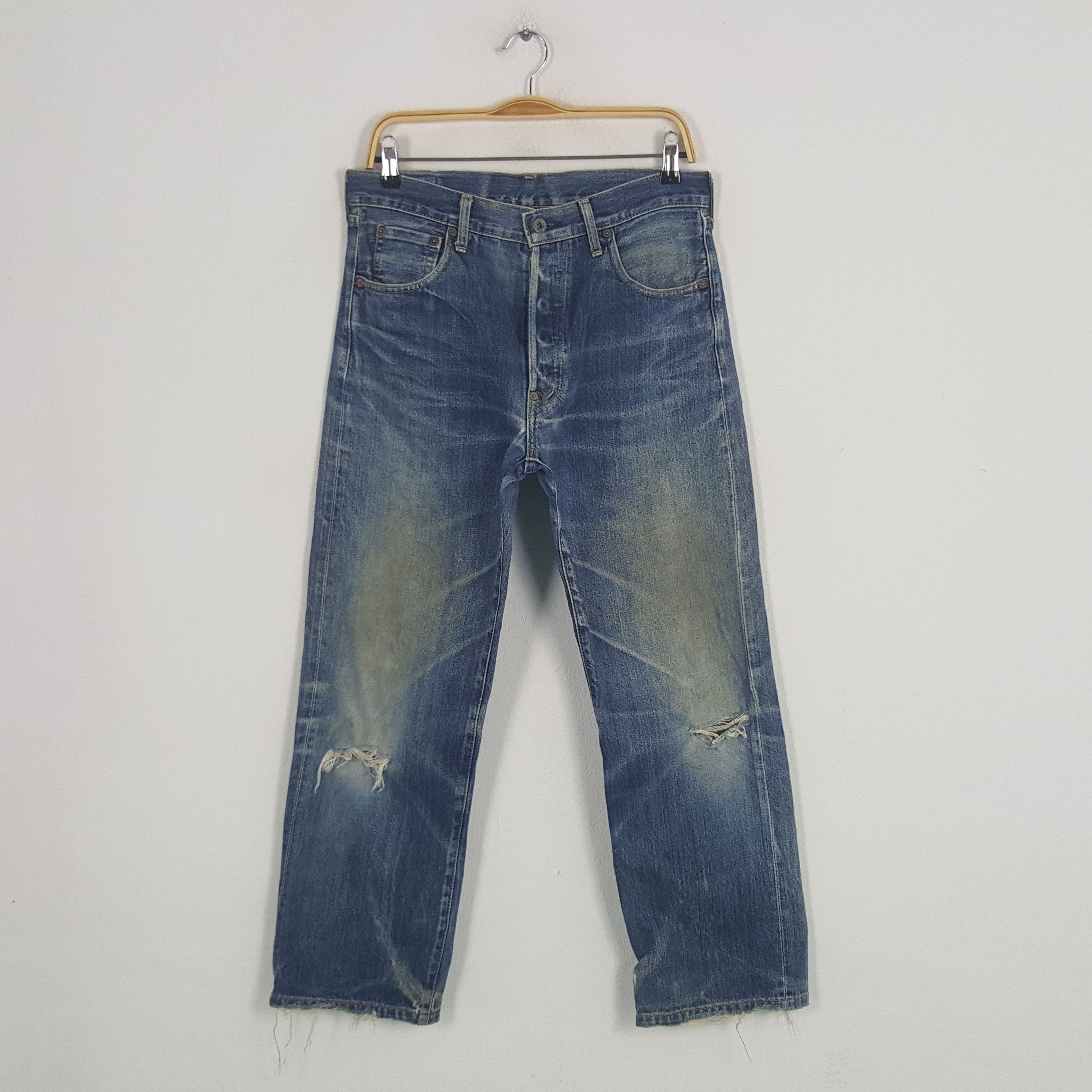 Levi's × Vintage Vintage Levi's Selvedge American Distressed Denim Jeans Size US 32 / EU 48 - 1 Thumbnail