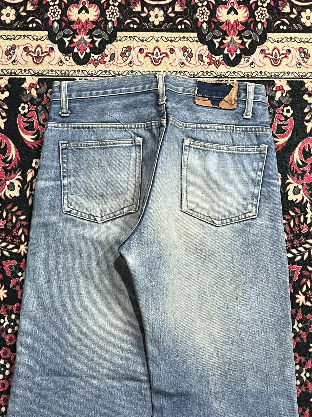 Vintage Vintage Unbranded Light Blue Faded Washed Ripped Flare Jeans Size US 29 - 6 Thumbnail