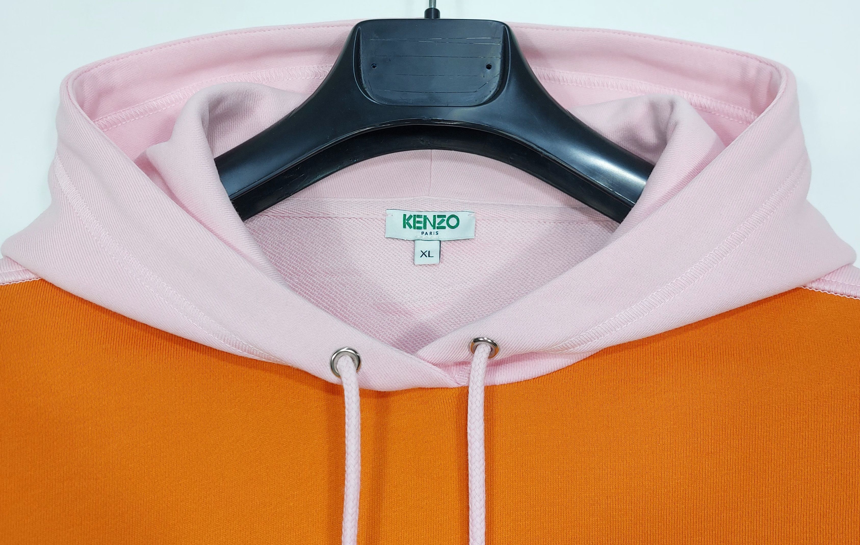 Kenzo square logo two tone hoodie - pink / orange XL Size US XL / EU 56 / 4 - 2 Thumbnail