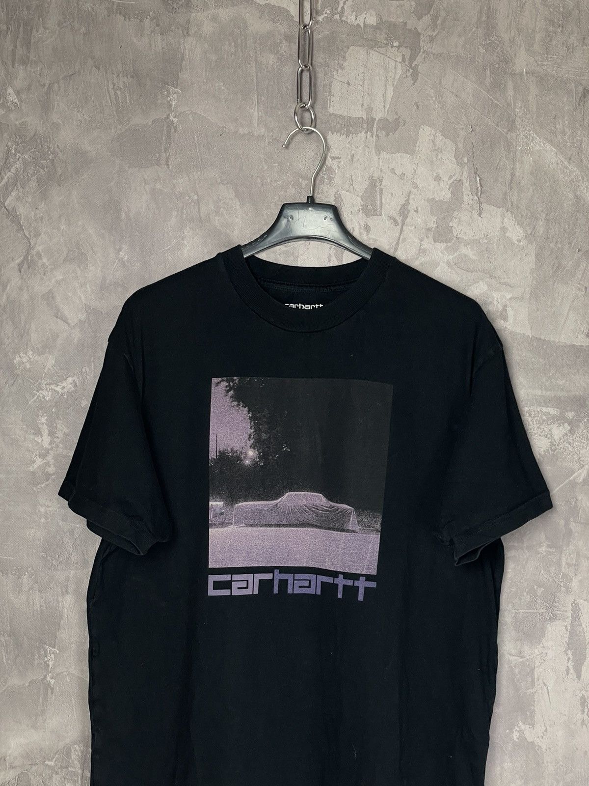 Carhartt × Vintage CARHARTT CENTER LOGO PURPLE CAR Y2K OVERSIZE BOXY T-SHIRT Size US S / EU 44-46 / 1 - 2 Thumbnail