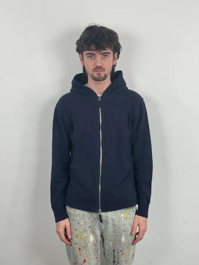 SS2013 Marithé + François Girbaud Navy Wool Zip-up Hoodie