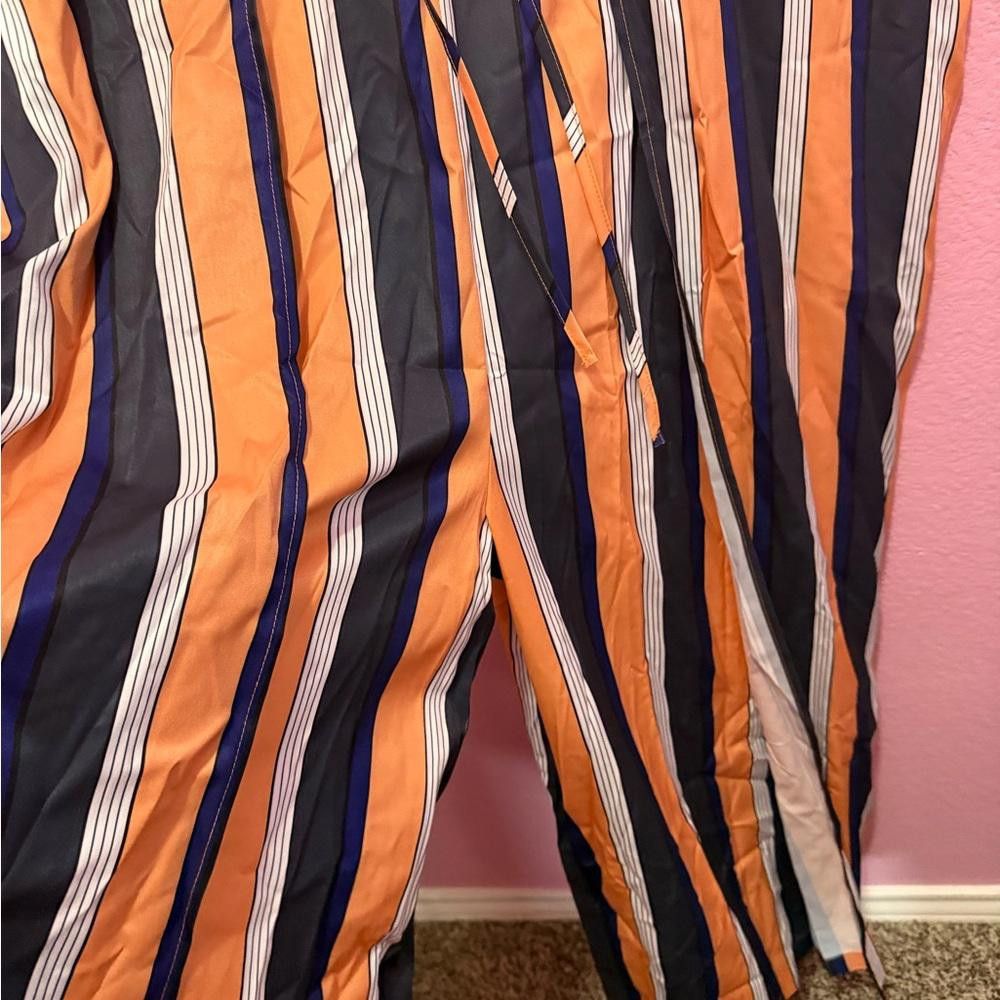 Designer Stylish Striped Jumpsuit - Perfect for Summer Size 42" / US 20 - 2 Thumbnail