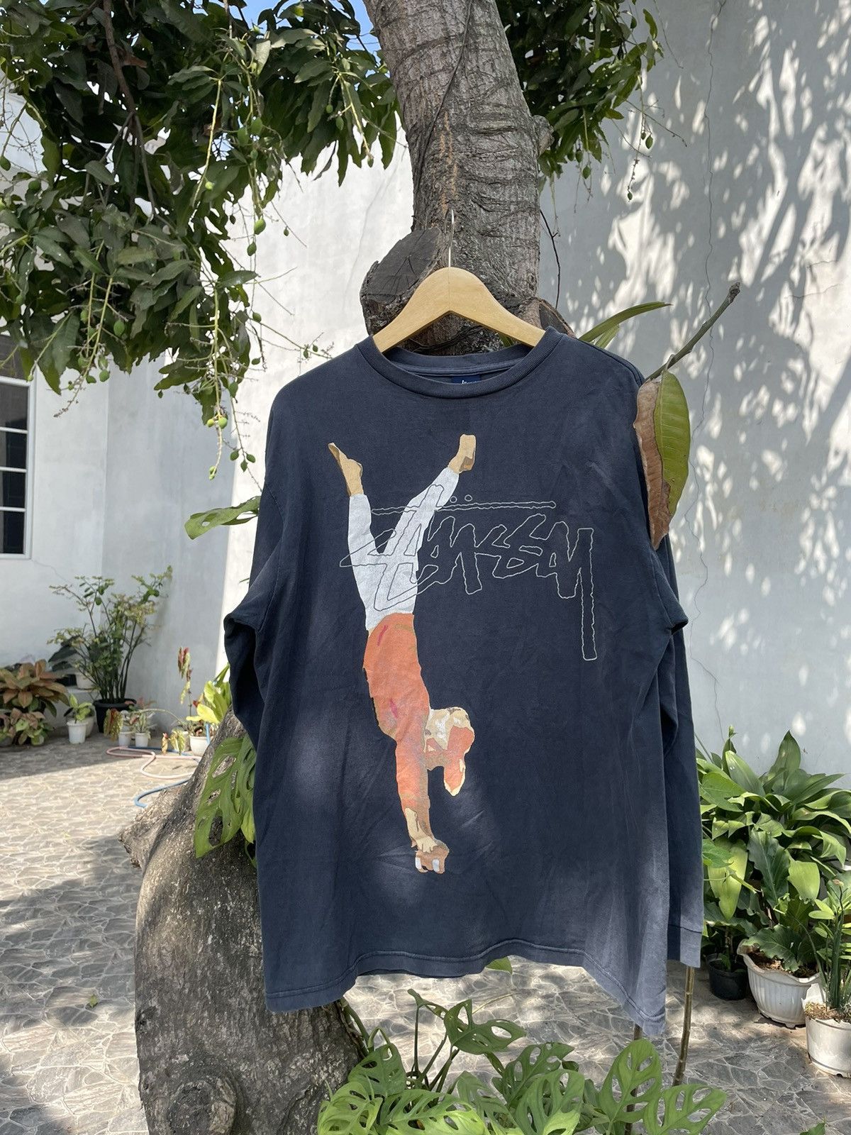 Stussy × Vintage Vintage Stussy Breakdance Longsleeve Size US XL / EU 56 / 4 - 1 Thumbnail