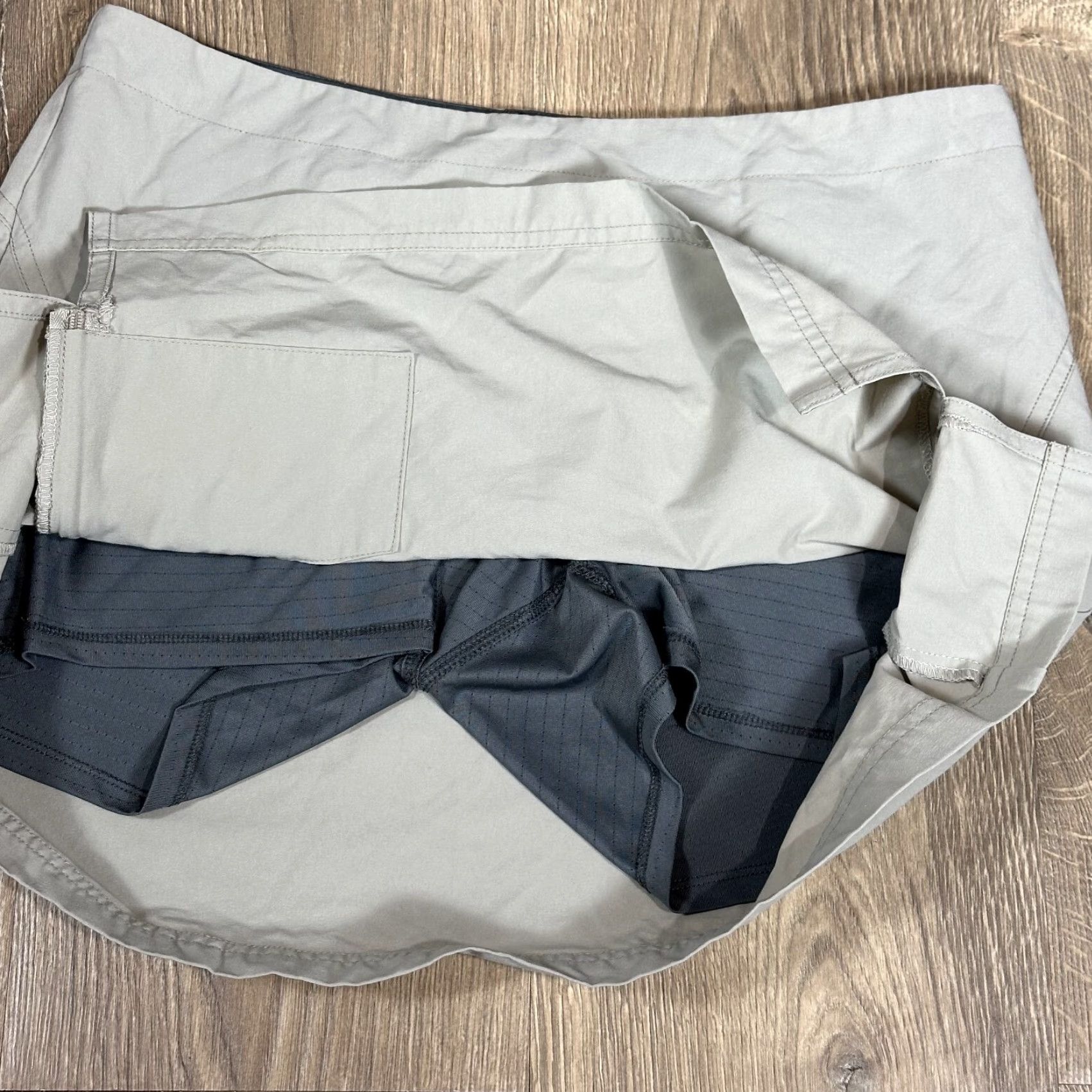 Vintage Title Nine Beige Short Skort Skirt - Women's Activewear, Size 4, Nylon, Zip Pocket, A-Line, Golf/Tennis, Regular Size 27" / US 4 / IT 40 - 6 Thumbnail