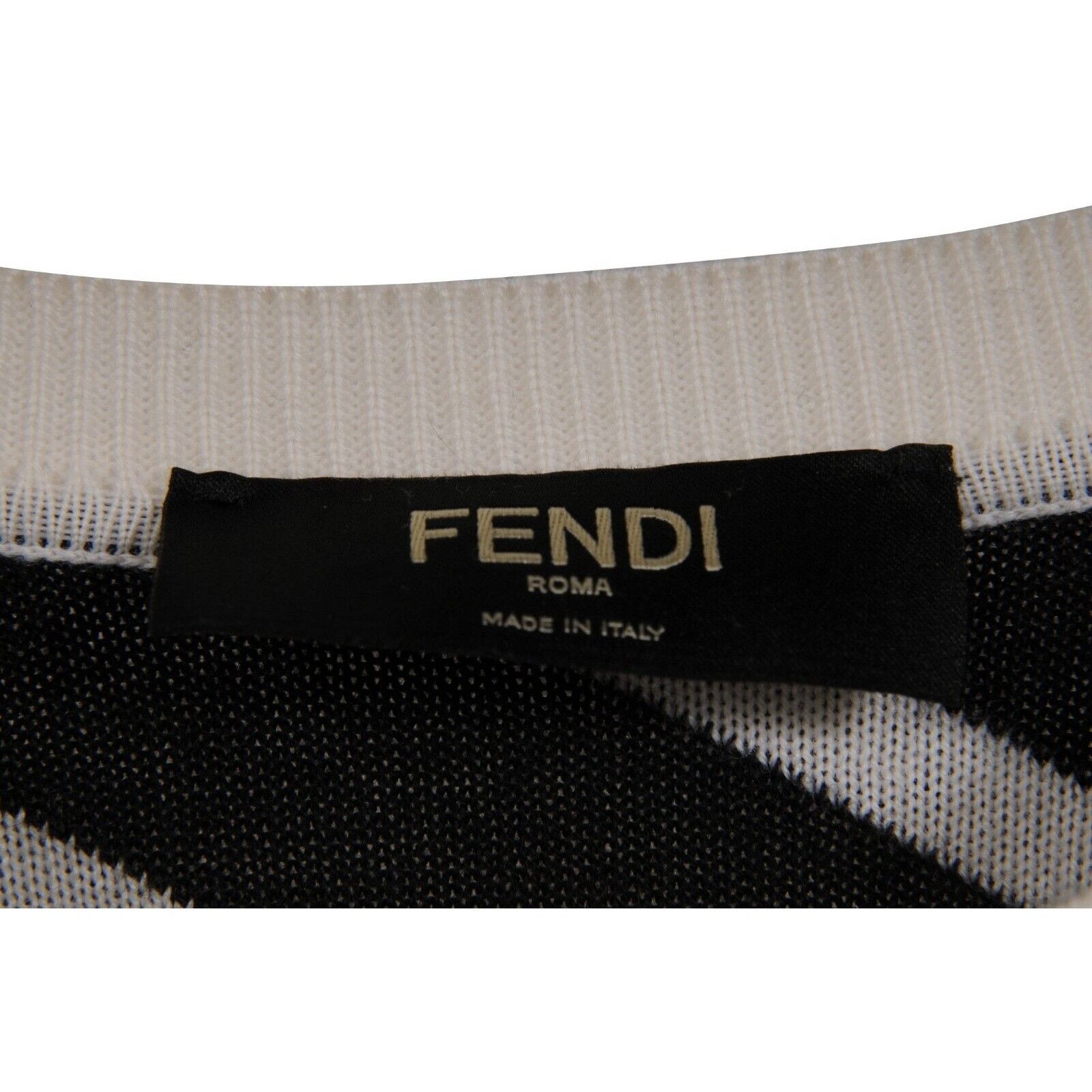 Fendi Geometric FF Logo Sweater Tan Black Wool Pullover Size US L / EU 52-54 / 3 - 5 Thumbnail