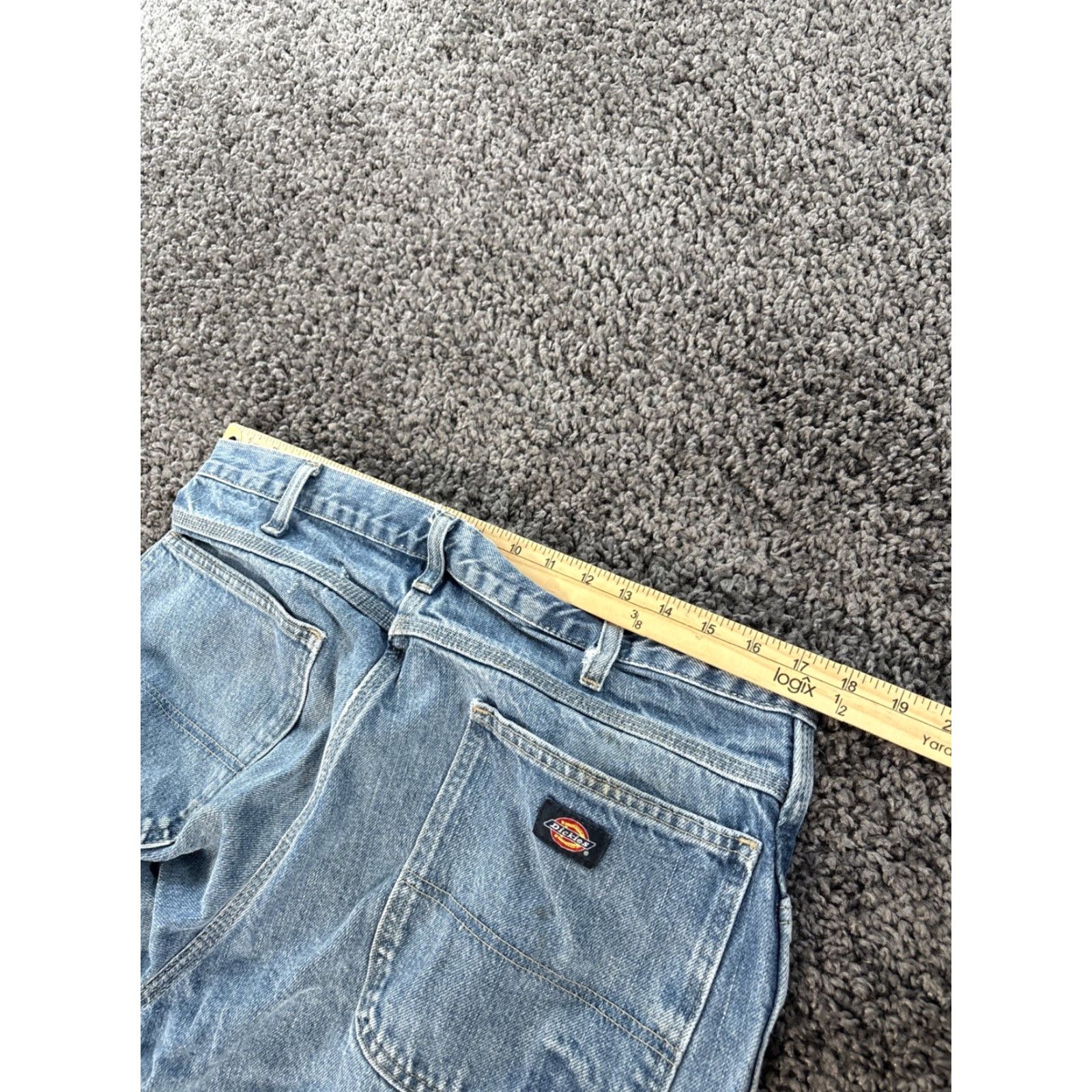Dickies VINTAGE Dickies Carpenter Pants 34x30 Blue Distressed Jeans Workwear 90s Skater Grunge Hip Hop Retro City Skateboard Dickies Carpenter Pants Mens Size US 34 / EU 50 - 4 Thumbnail