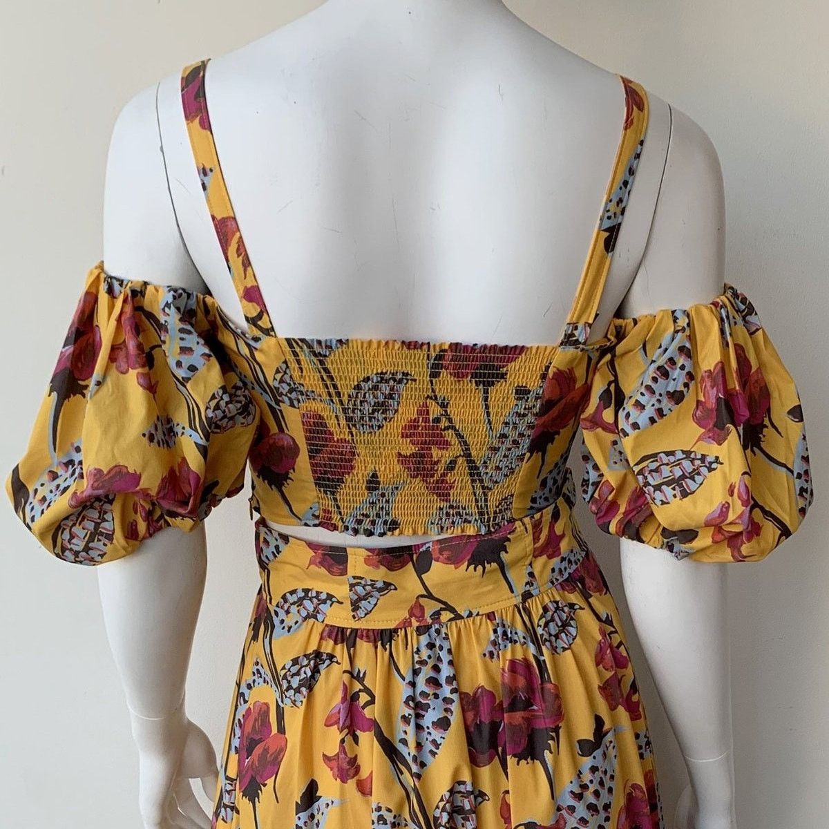 A.L.C. ALC Melody Top Yellow Floral Print Size XL / US 12-14 / IT 48-50 - 3 Thumbnail