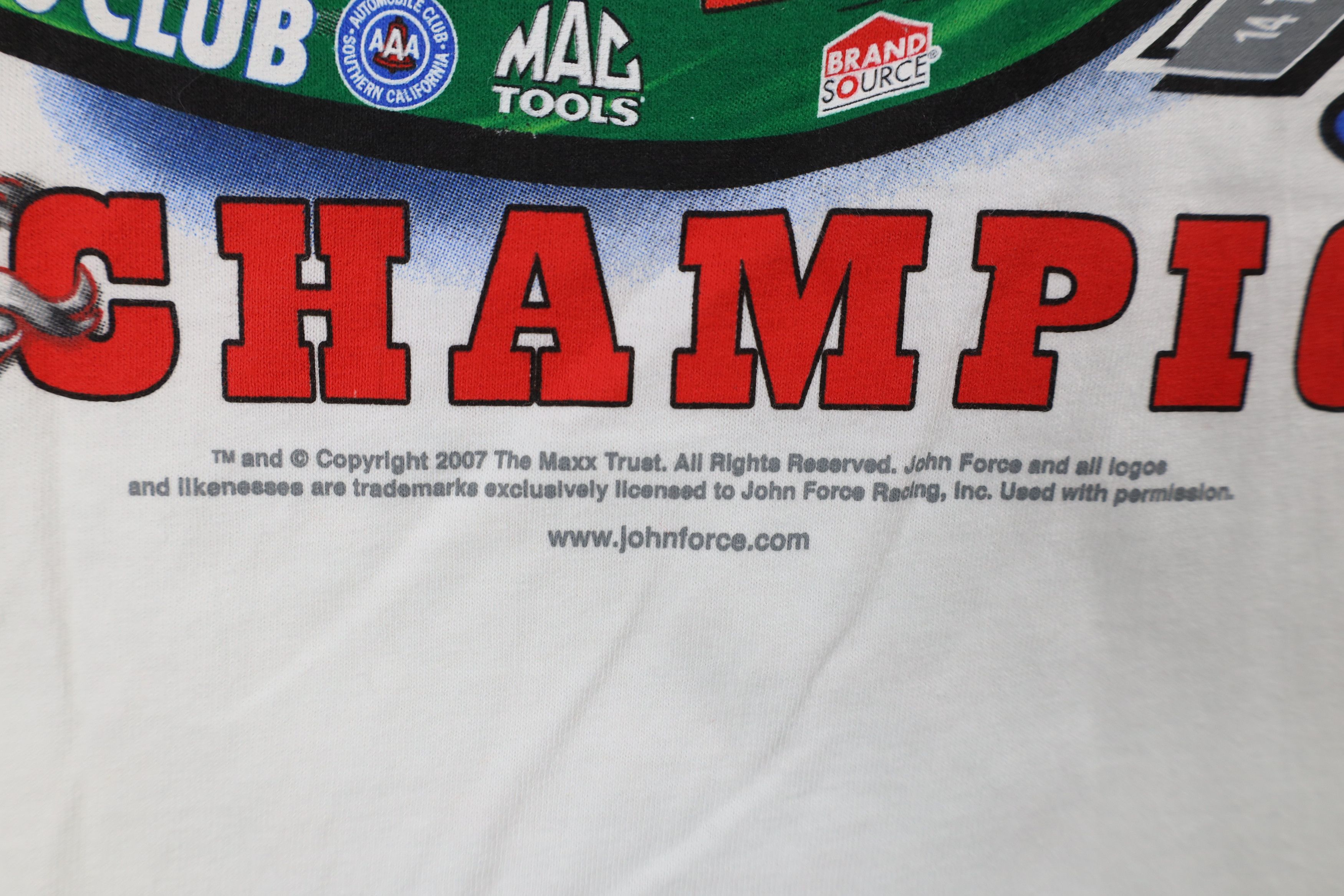 Vintage Deadstock Vintage Y2k 2007 John Force NHRA Racing T-Shirt Size US XL / EU 56 / 4 - 10 Thumbnail