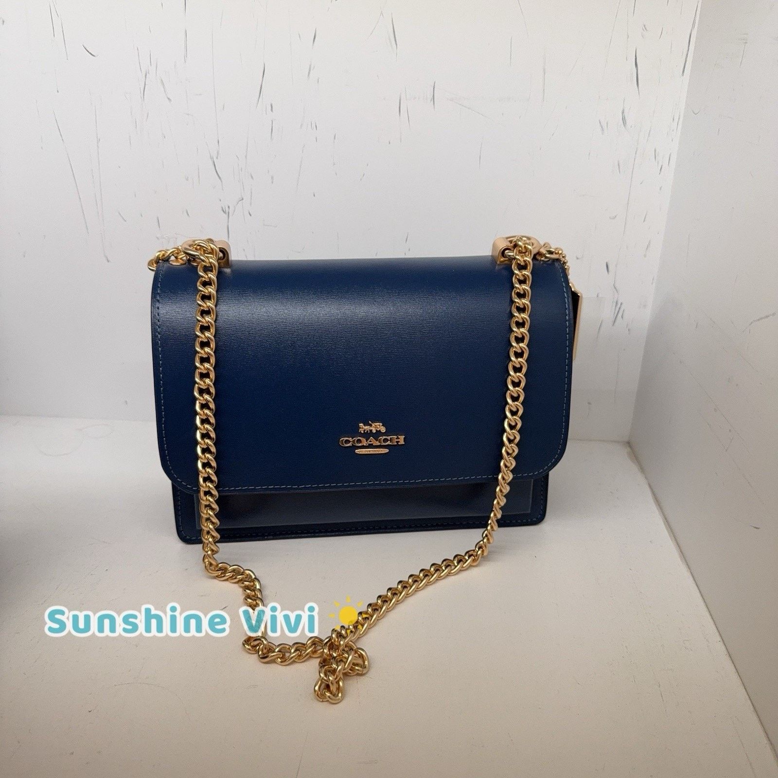Coach NWT Coach Klare Crossbody Chain Bag Leather CBI97 Deep Blue Size ONE SIZE - 1 Thumbnail