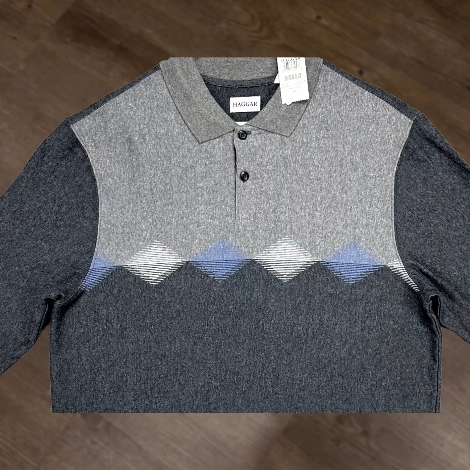 Haggar Haggar Sweater Adult Medium Grey Polo Sweatshirt Long Sleeve Pullover Mens NEW Size US M / EU 48-50 / 2 - 1 Thumbnail