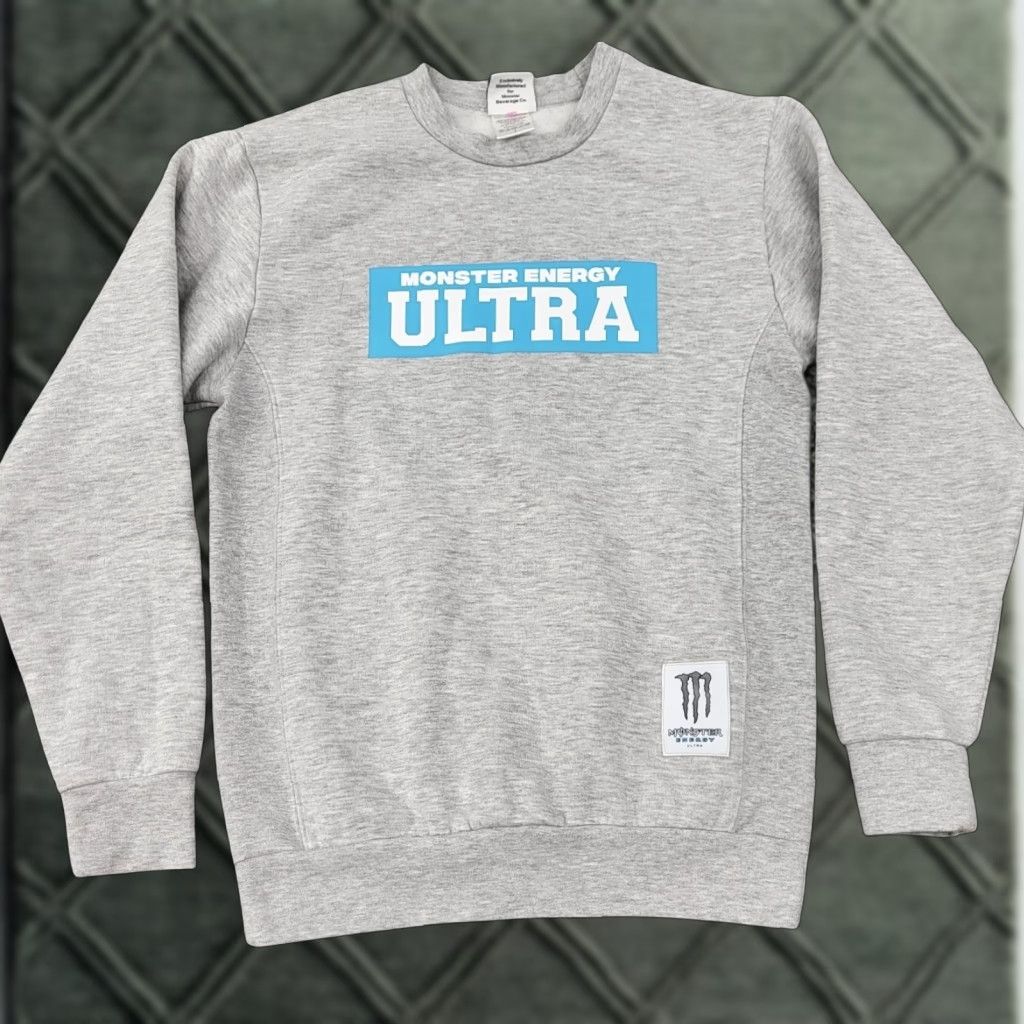 Vintage Monster Energy Ultra Sweatshirt Mens XL Gray Heather Pullover Shinny Crewneck Graphic Logo Size US XL / EU 56 / 4 - 1 Thumbnail