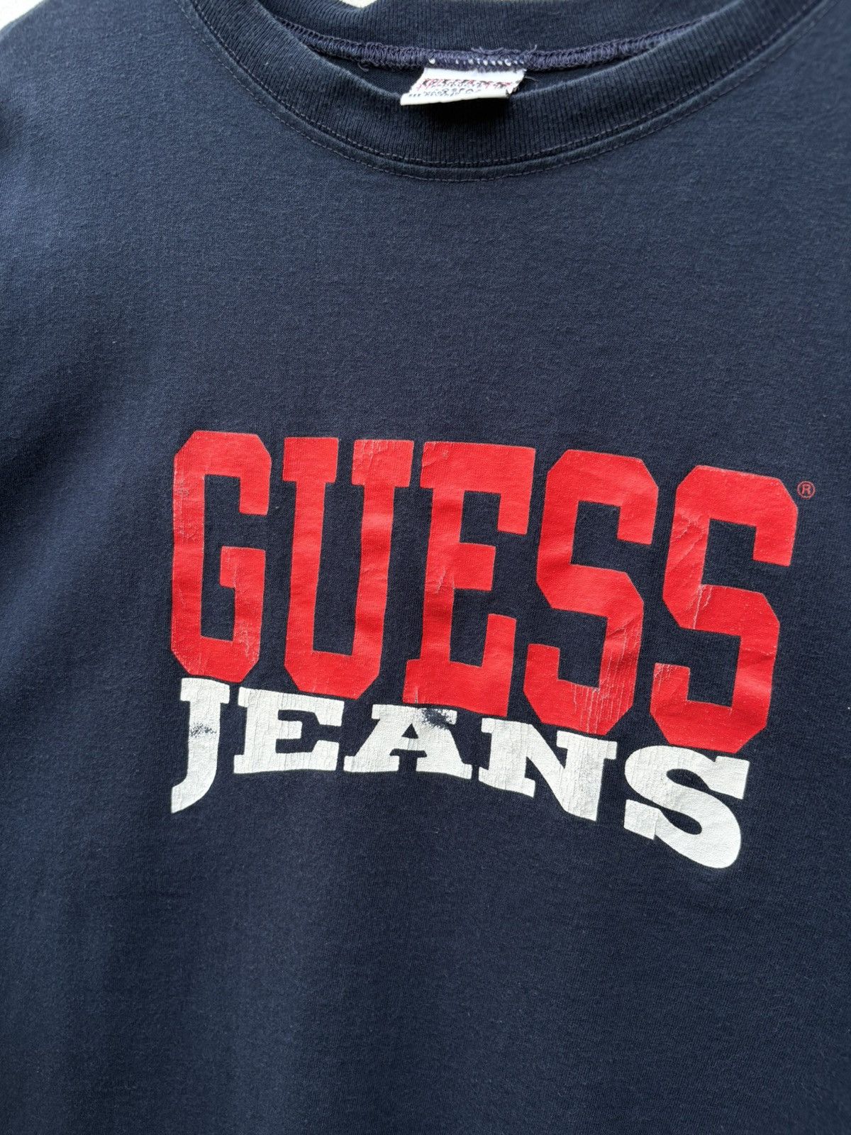 Guess Vintage Guess Jeans Usa Spellout Dark Blue Tee Size US M / EU 48-50 / 2 - 8 Thumbnail