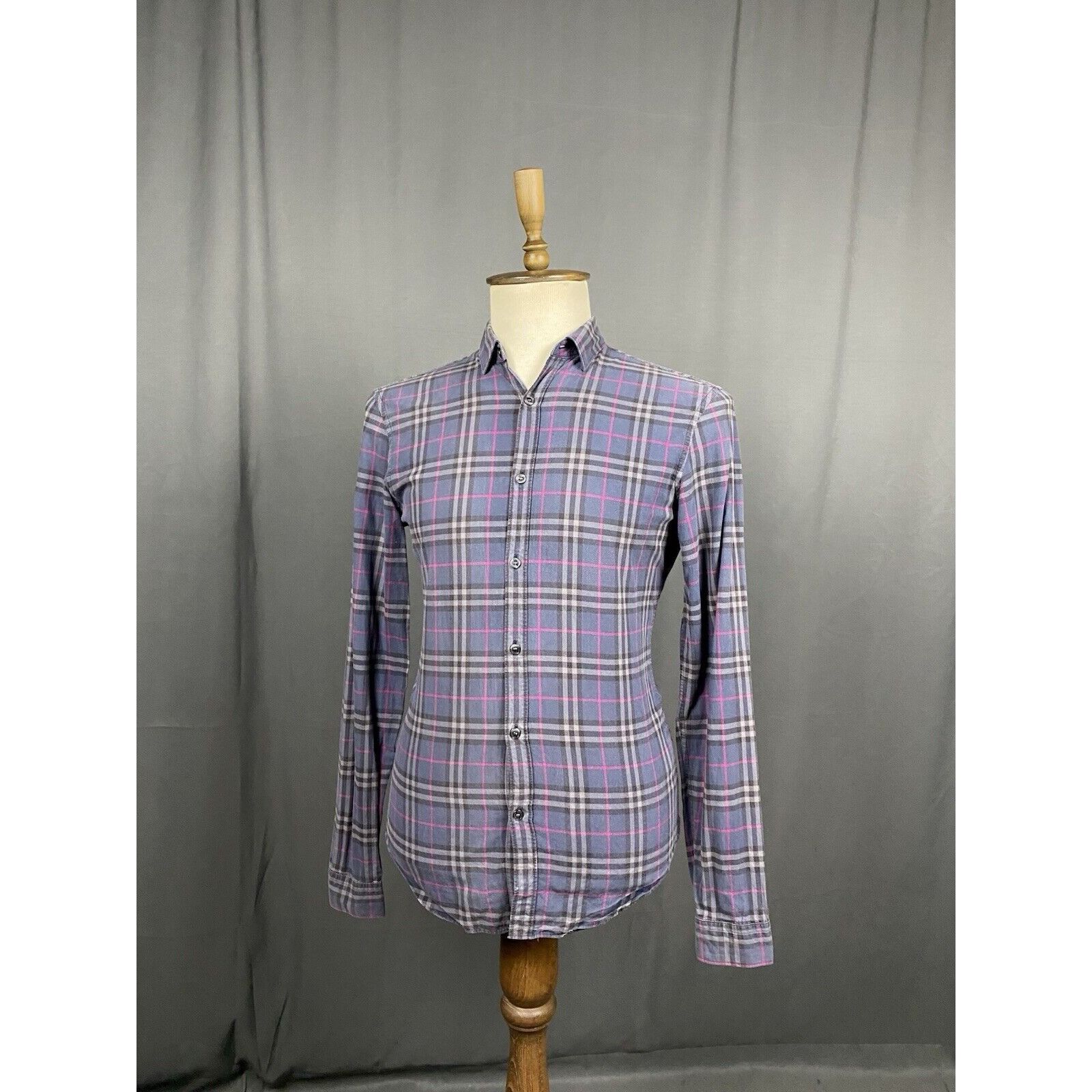 Burberry Burberry Nova Check Men's Blue Purple Checked Longsleeve Shi Size US S / EU 44-46 / 1 - 3 Thumbnail