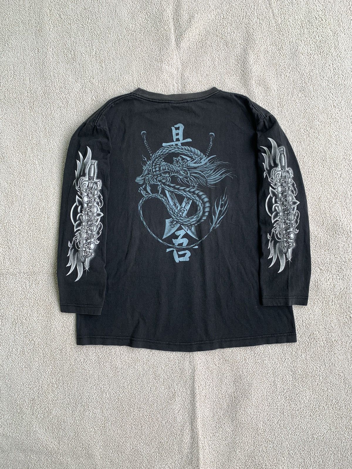 If Six Was Nine × Japanese Brand × Le Grande Bleu (L.G.B.) VTG Dragon Poem Long Sleeve T Shirt Size US L / EU 52-54 / 3 - 2 Thumbnail