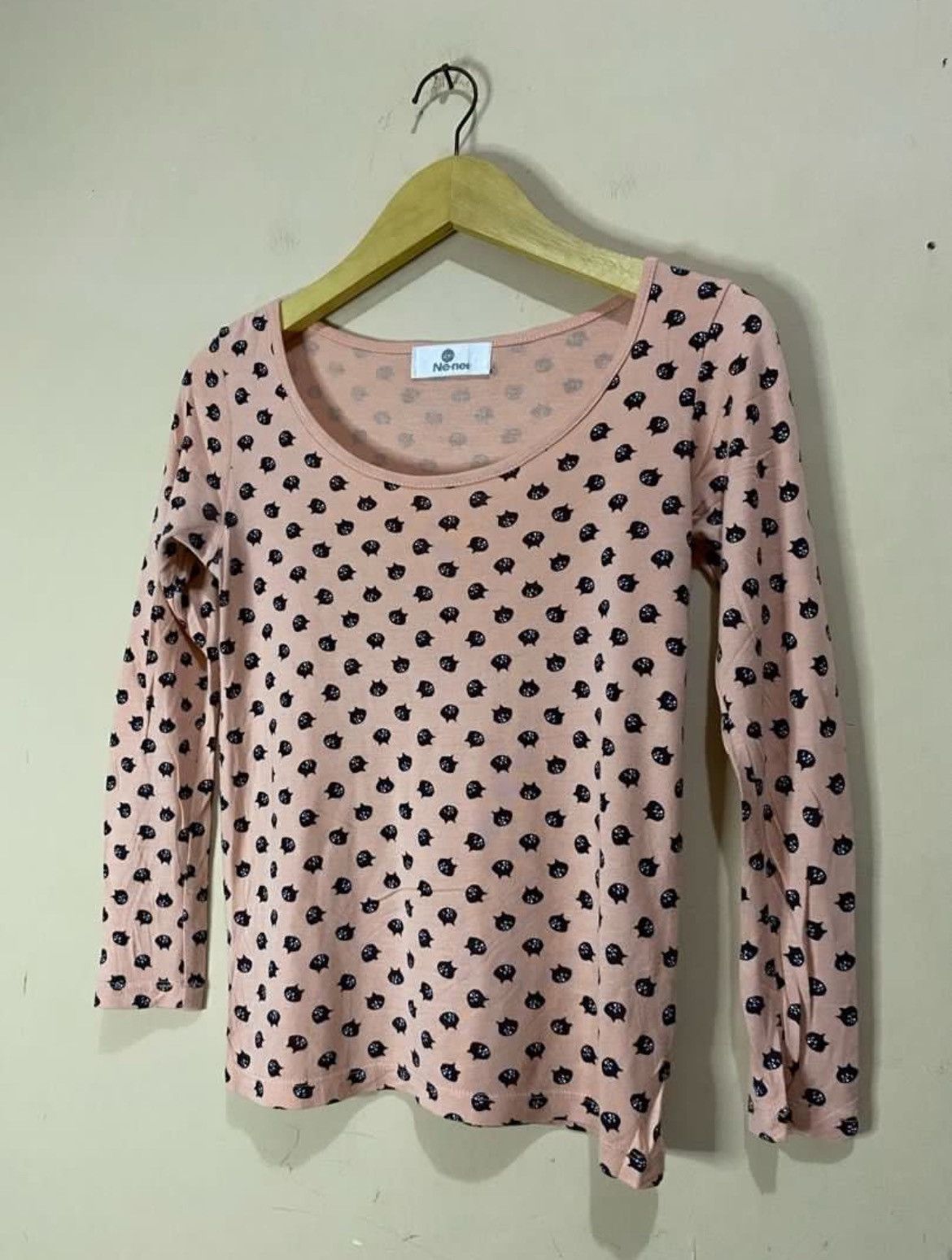 Issey Miyake × Japanese Brand × Ne-Net Ne net Cat Polkadot Longsleeve T shirt Size US S / EU 44-46 / 1 - 2 Thumbnail
