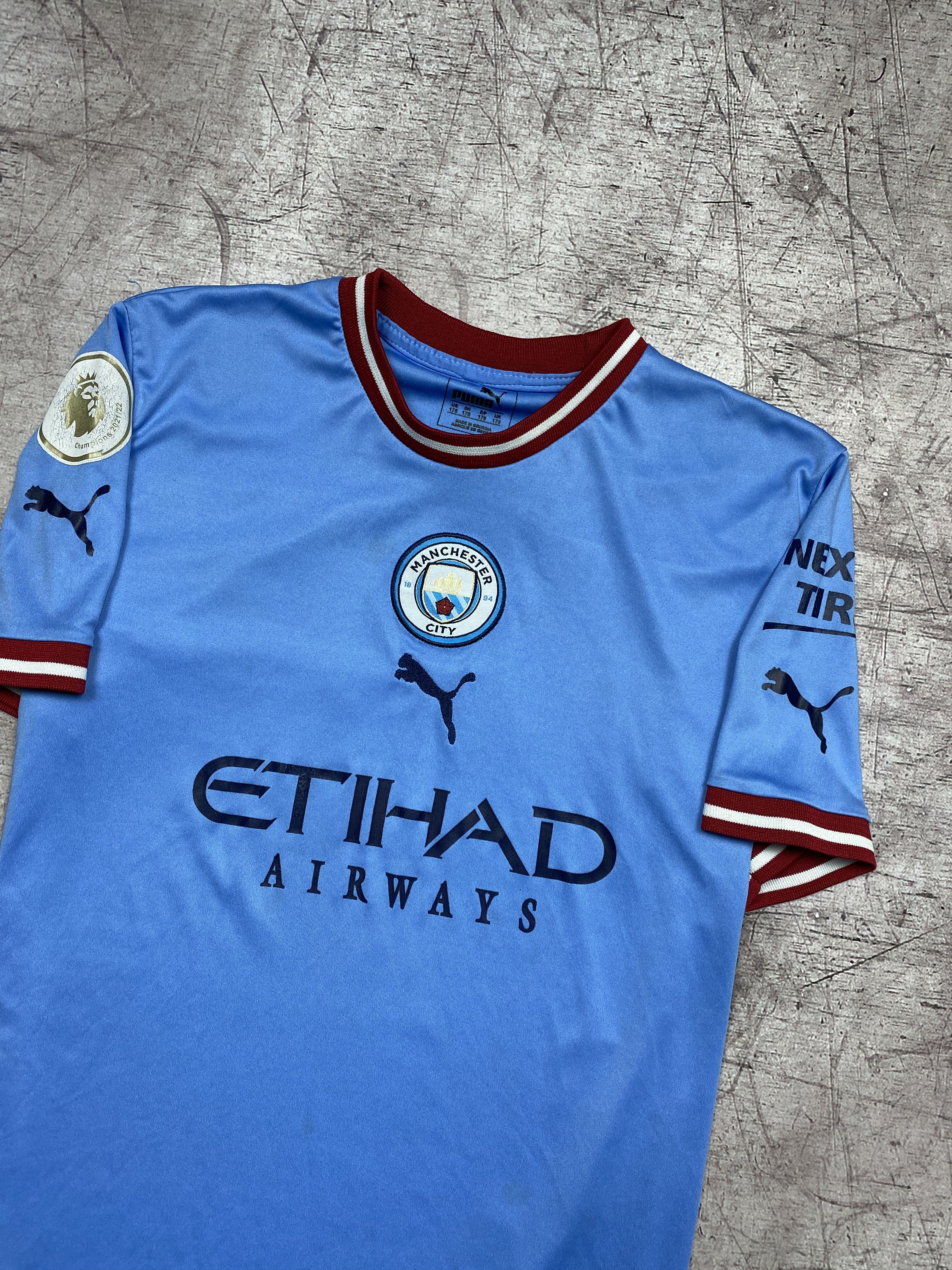 Puma × Vintage Puma Manchester City Haaland 9 Mens Jersey T-Shirt Size US M / EU 48-50 / 2 - 2 Thumbnail