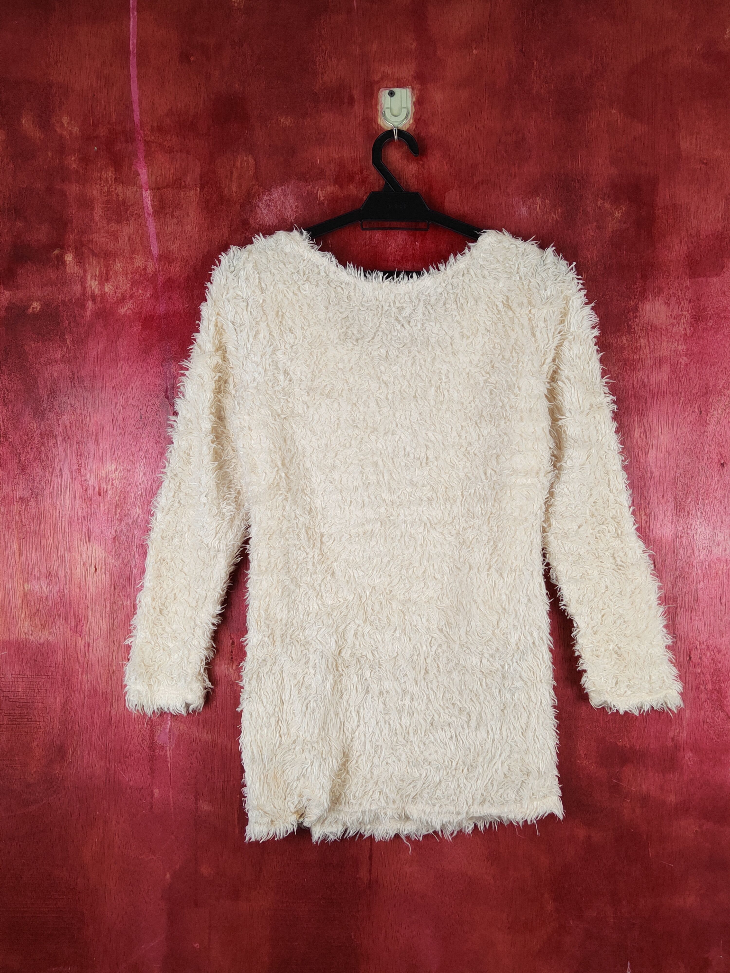 Japanese Brand × Vintage Shake Shake Cream Shag Shaggy Fur Mohair Knitwear #S1934 Size S / US 4 / IT 40 - 7 Thumbnail