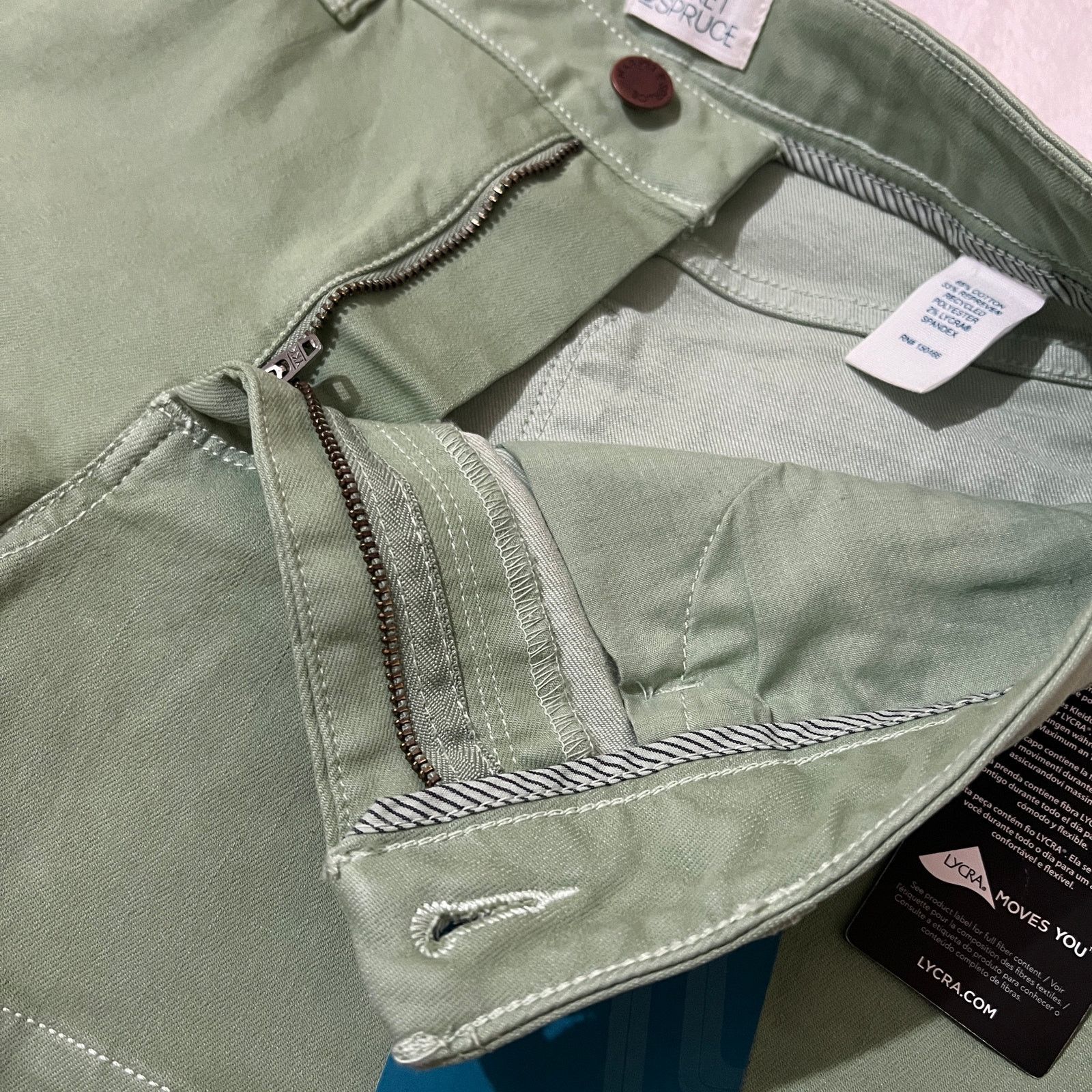 Other Light Green Lycra Stretchy 5 Pocket Mid Rise Shorts Size 28" / US 6 / IT 42 - 8 Thumbnail